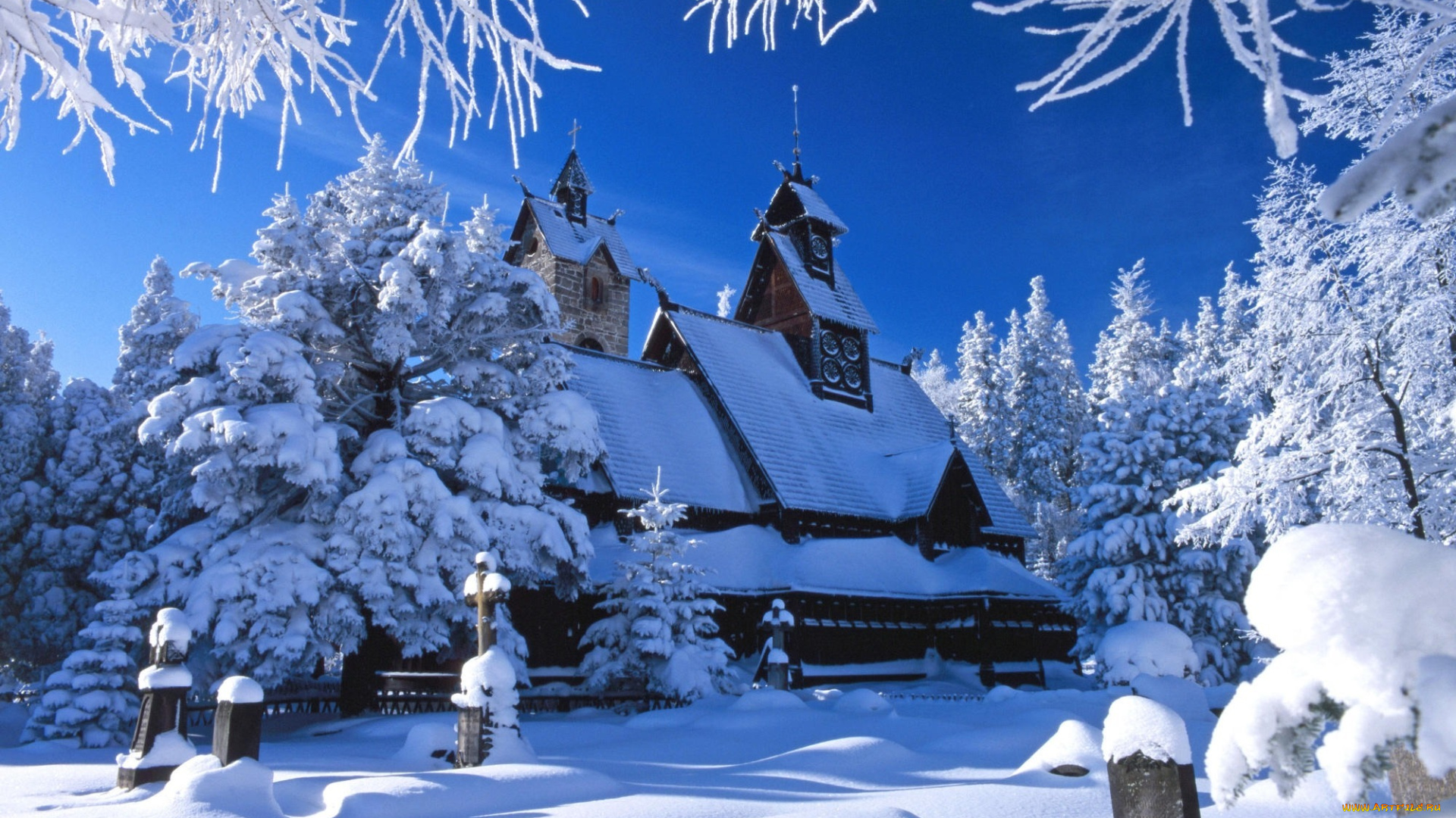 города, католические, соборы, костелы, аббатства, дом, снег, зима