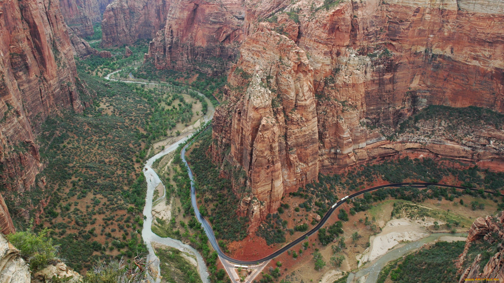 природа, горы, utah, usa, zion, canyon, national, park