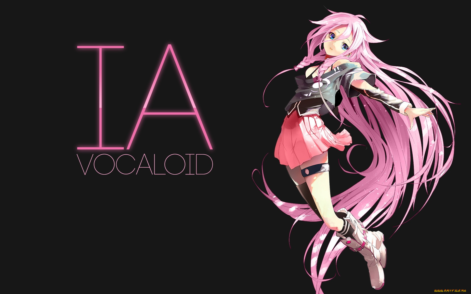 аниме, vocaloid, волосы, ia, юбка, поза