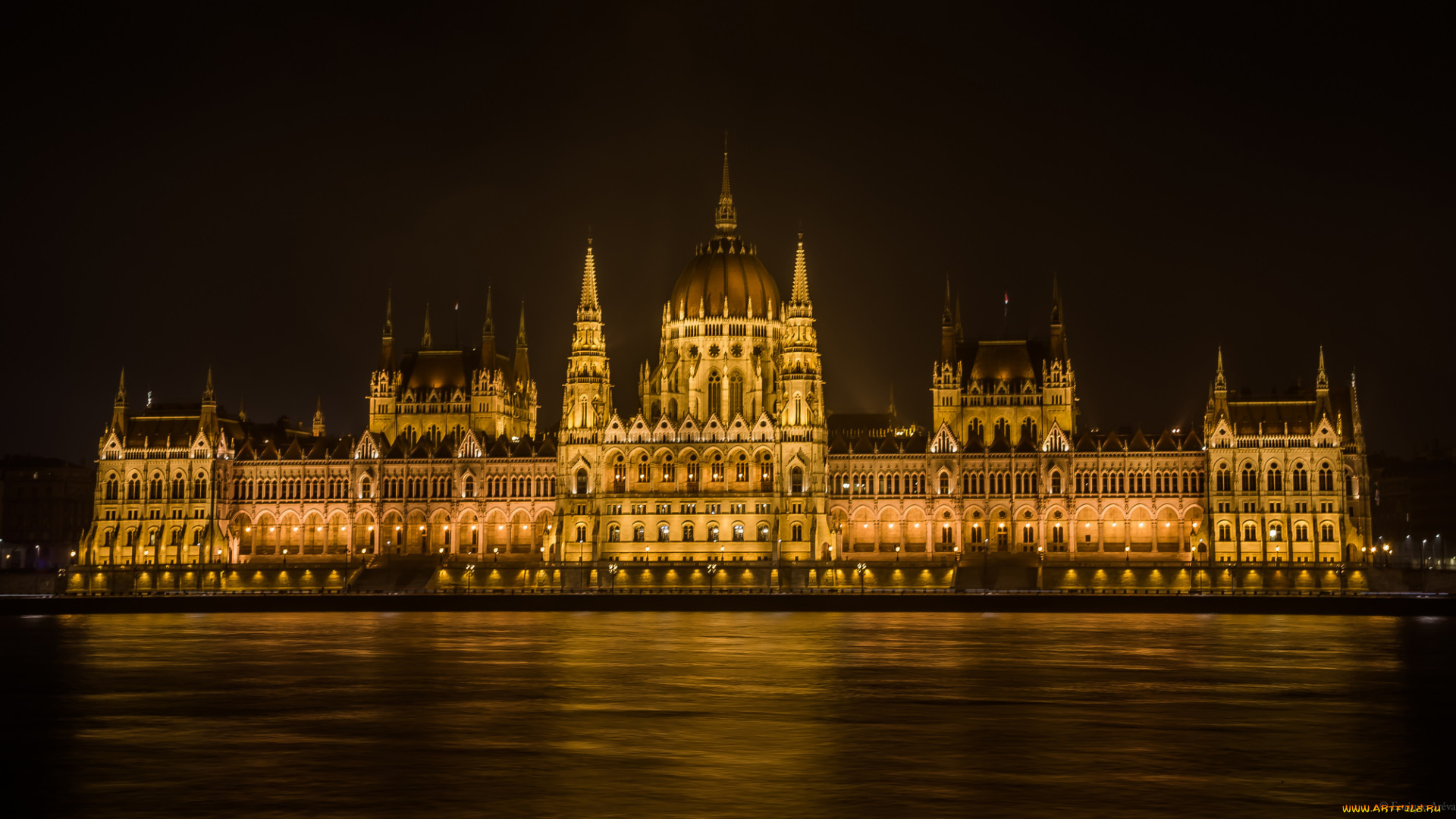 hungarian, parliament, города, будапешт, , венгрия, дворец, ночь