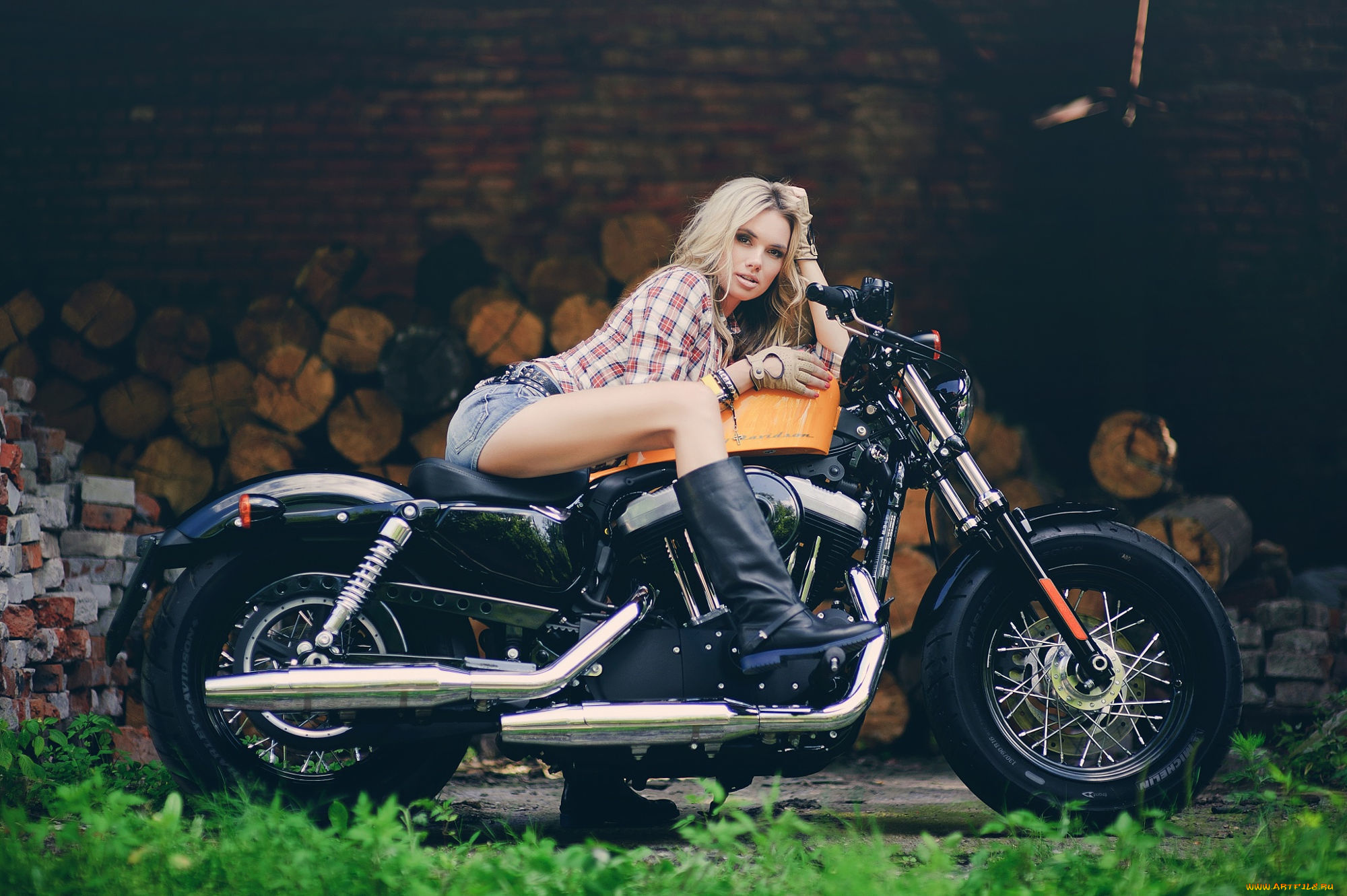 мотоциклы, мото, с, девушкой, девушка, байк, мотоцикл, харлей, harley, davidson