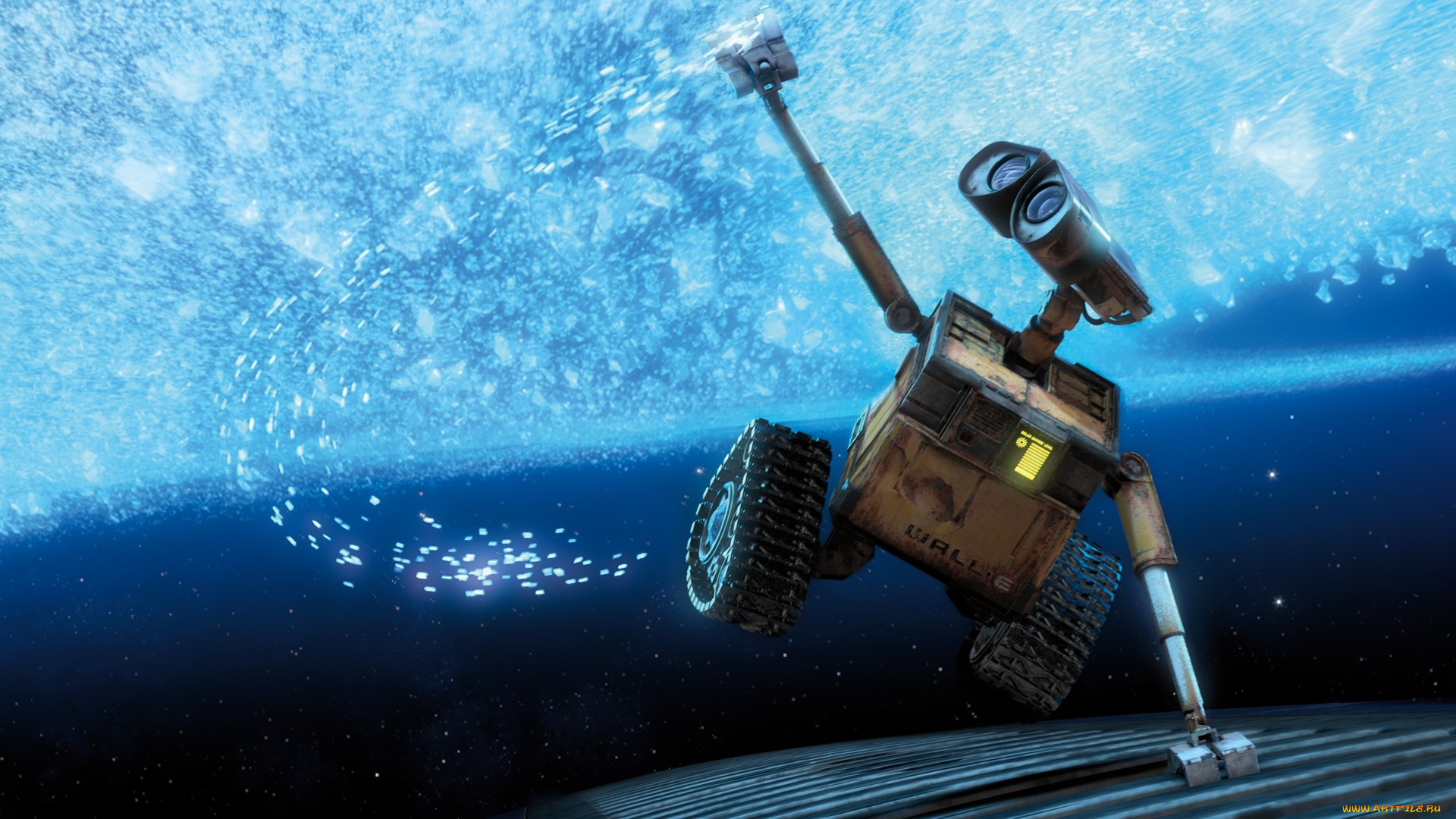 мультфильмы, wall-e, решетка, валли, вода, робот