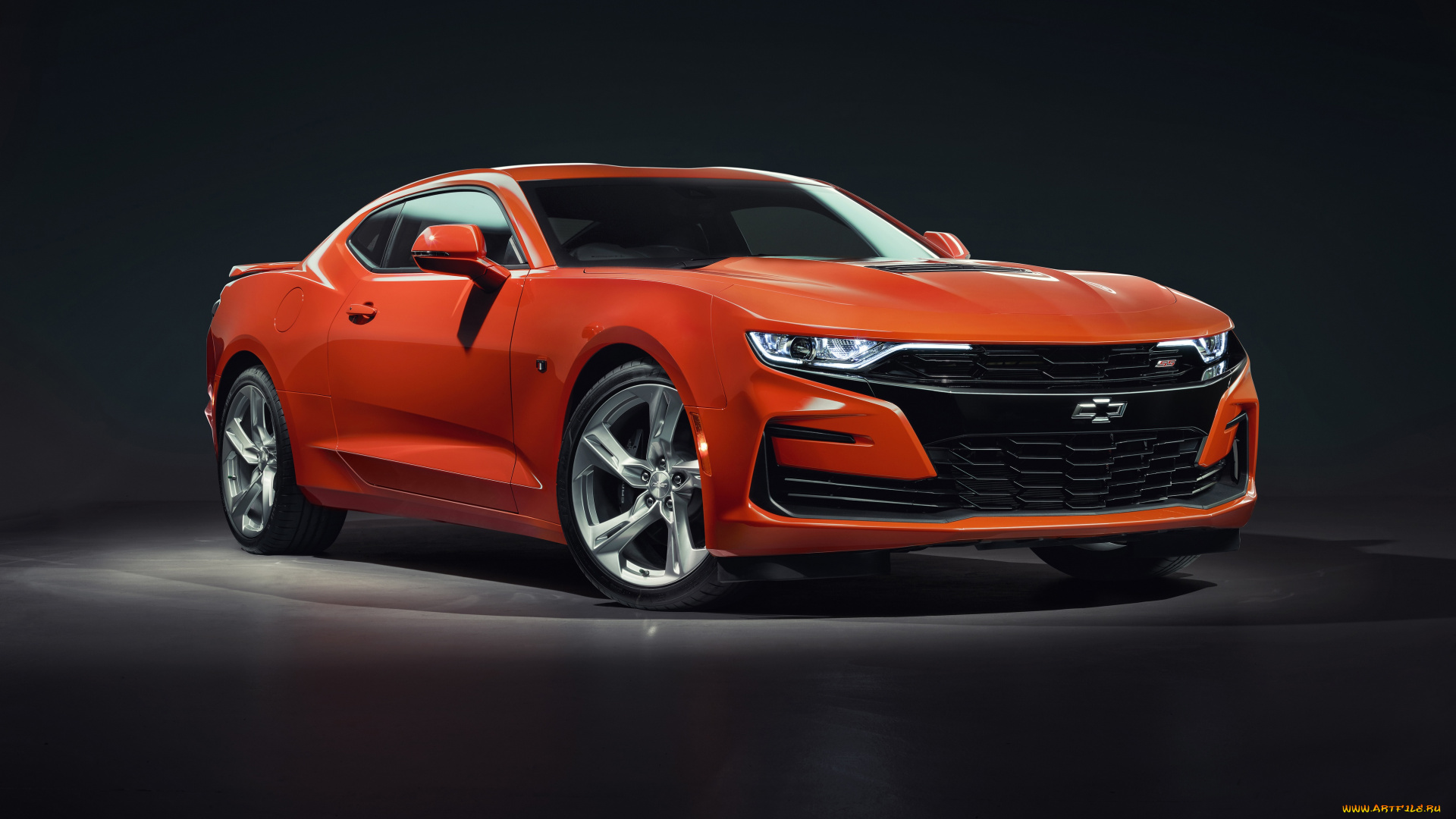 2019, chevrolet, camaro, 2ss, автомобили, camaro, 2019, chevrolet, 2ss, купе, шевроле, оранжевый