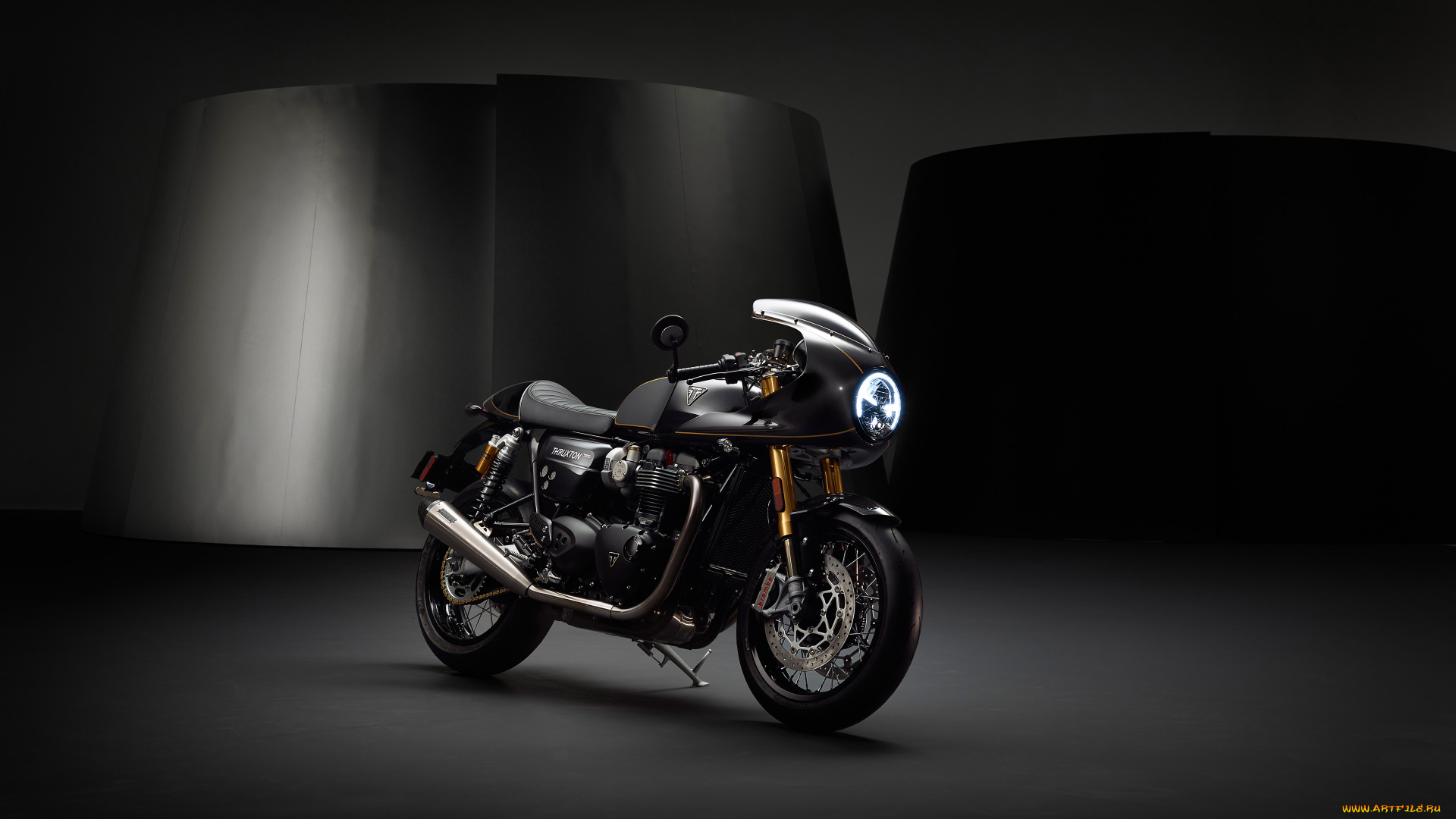 2019, triumph, thruxton, tfc, мотоциклы, triumph, 2019, thruxton, tfс, супербайк, триумф, черный