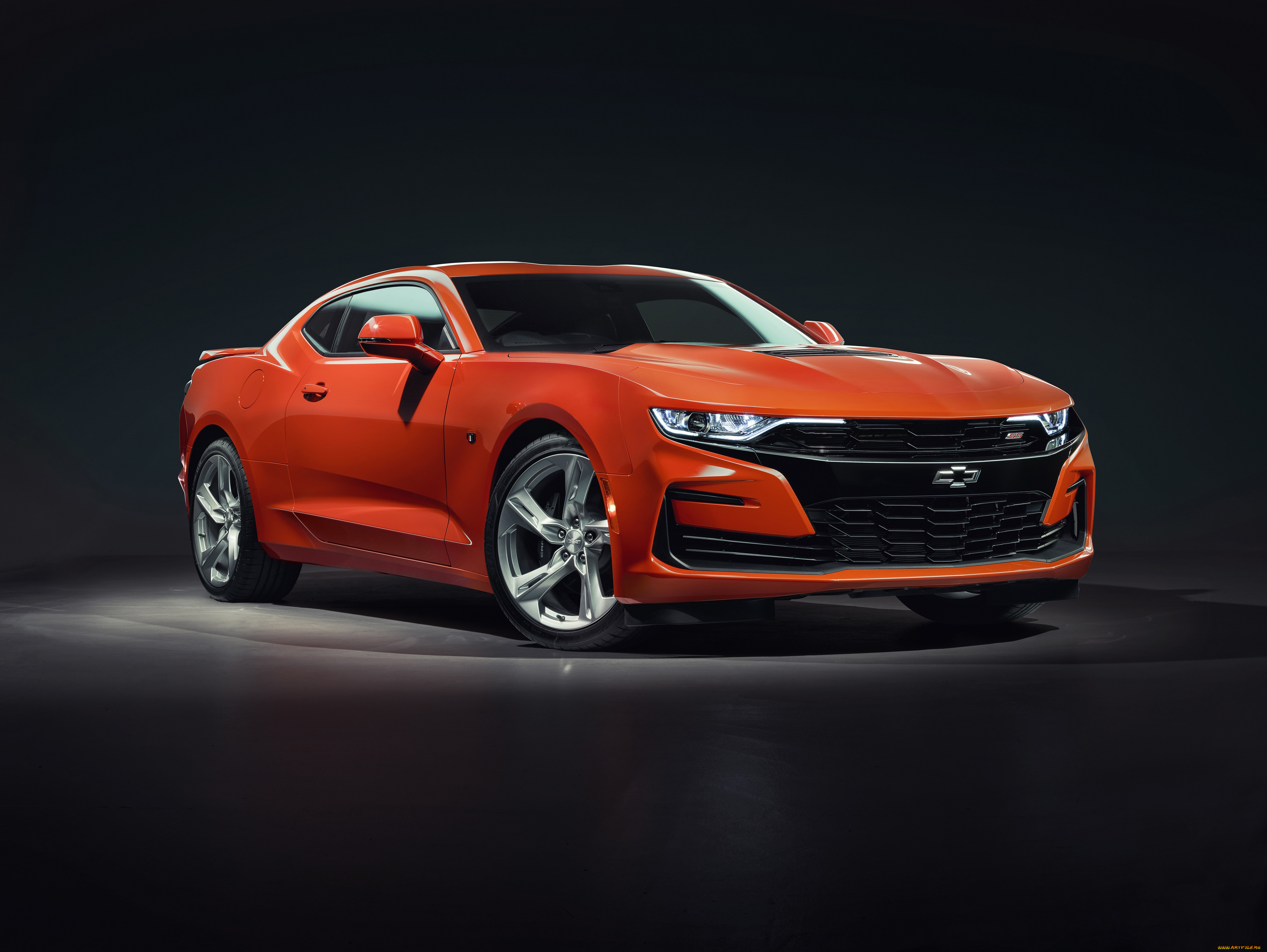 2019, chevrolet, camaro, 2ss, автомобили, camaro, 2019, chevrolet, 2ss, купе, шевроле, оранжевый