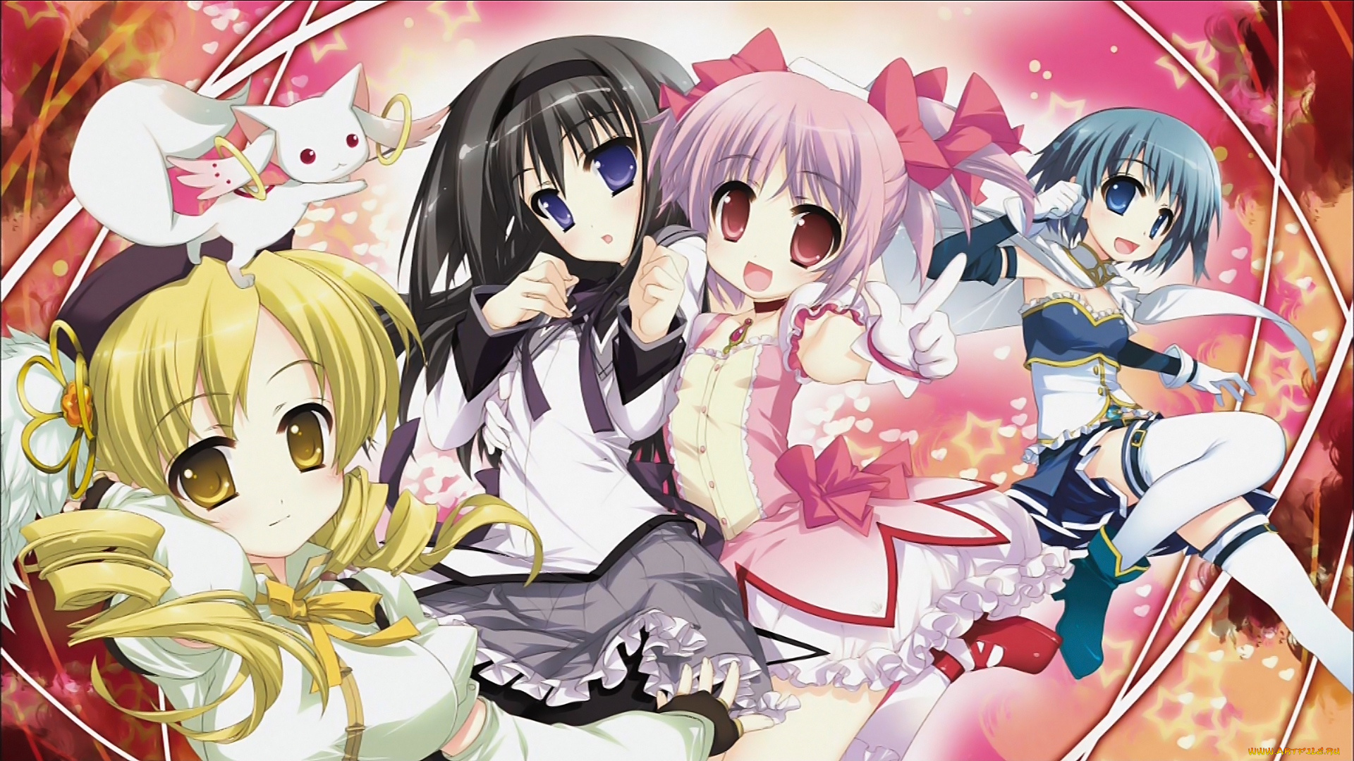 mahou, shoujo, madoka, magika, аниме, magica, kaname, akemi, homura, tomoe, mami, miki, sayaka