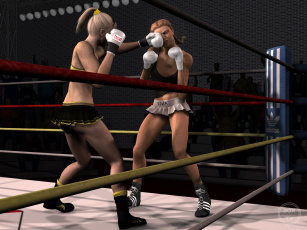 Картинка 3д+графика спорт+ sport взгляд девушки фон бокс ринг