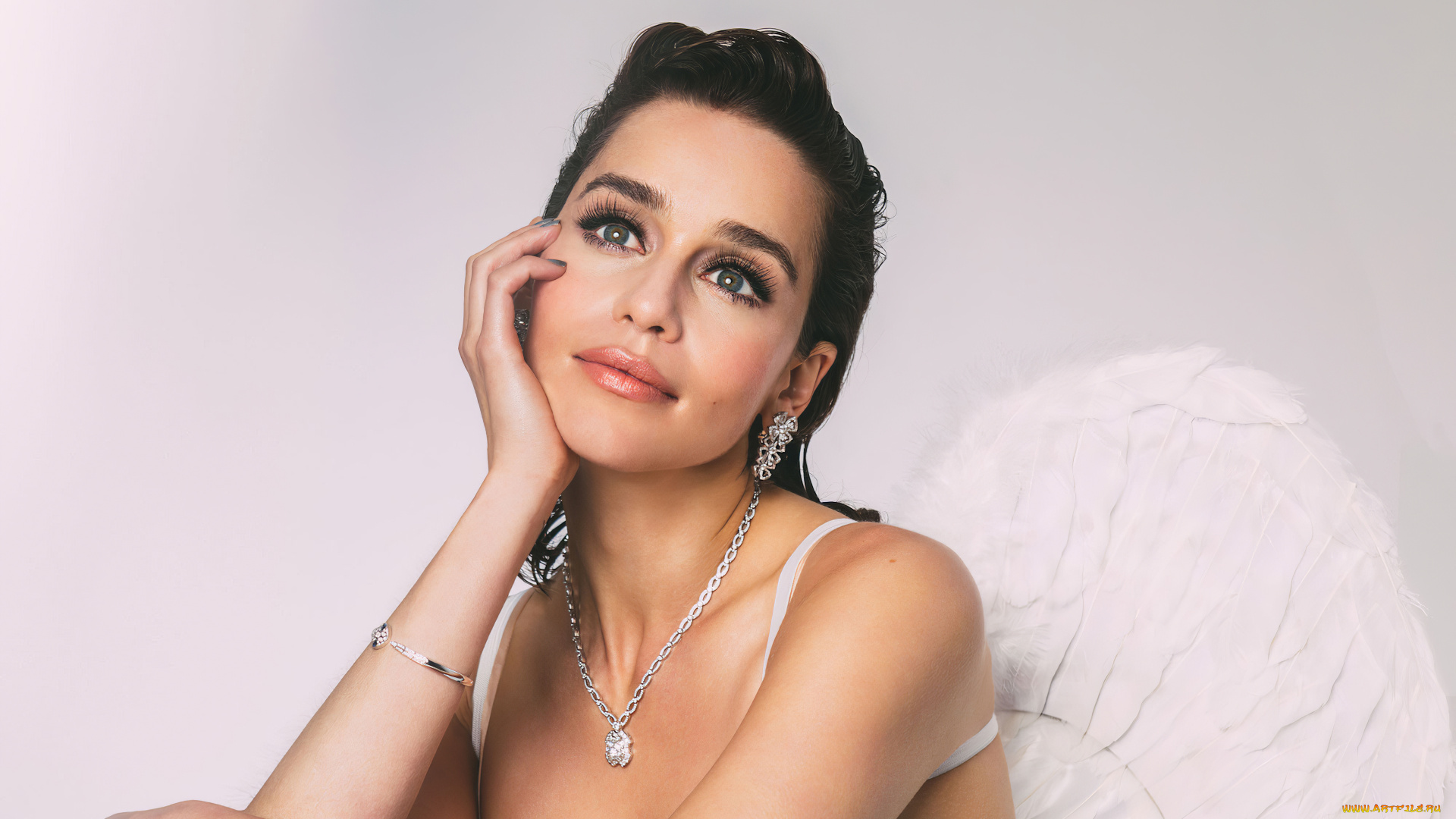 девушки, emilia, clarke, актриса, брюнетка, лицо, украшения