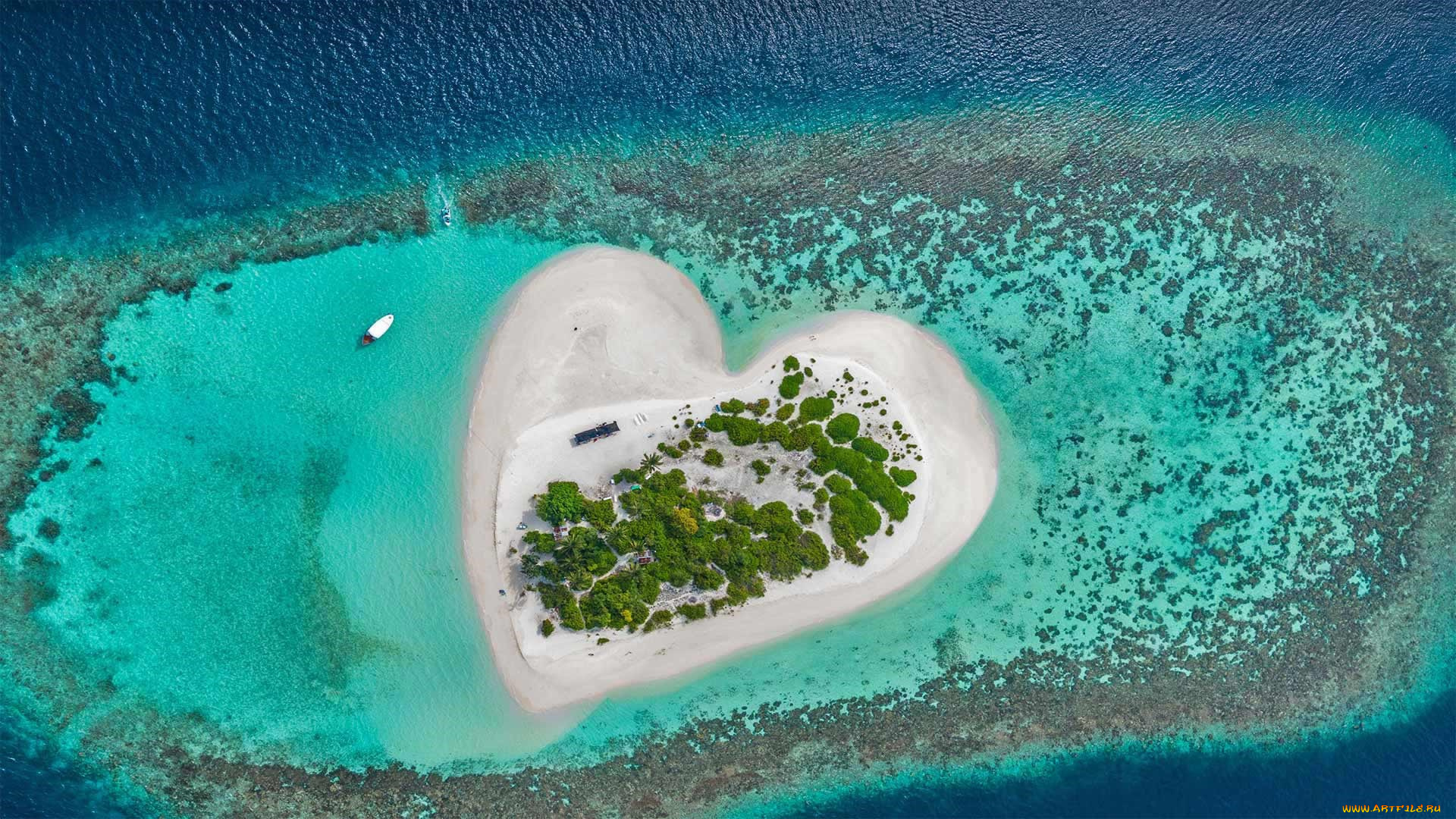 природа, моря, океаны, океан, остров, рай, сверху, мальдивы, лагуна, republic, of, maldives