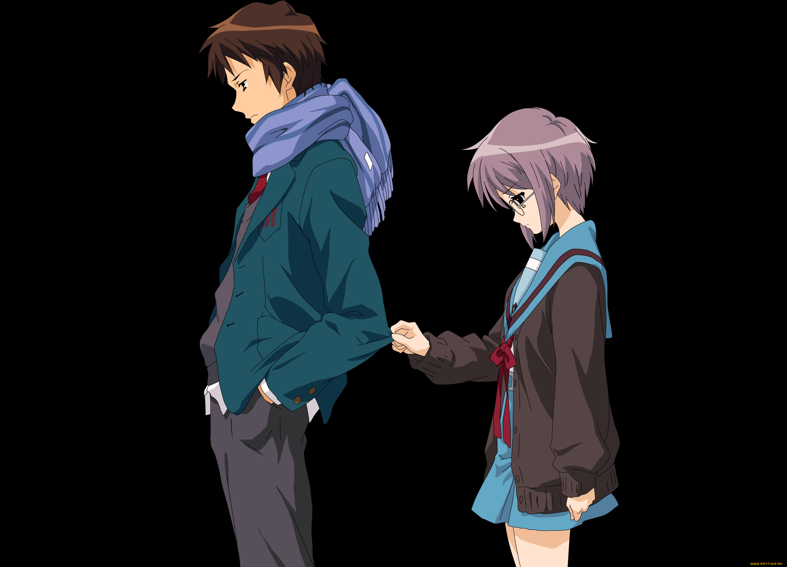 аниме, the, melancholy, of, haruhi, suzumiya, пара