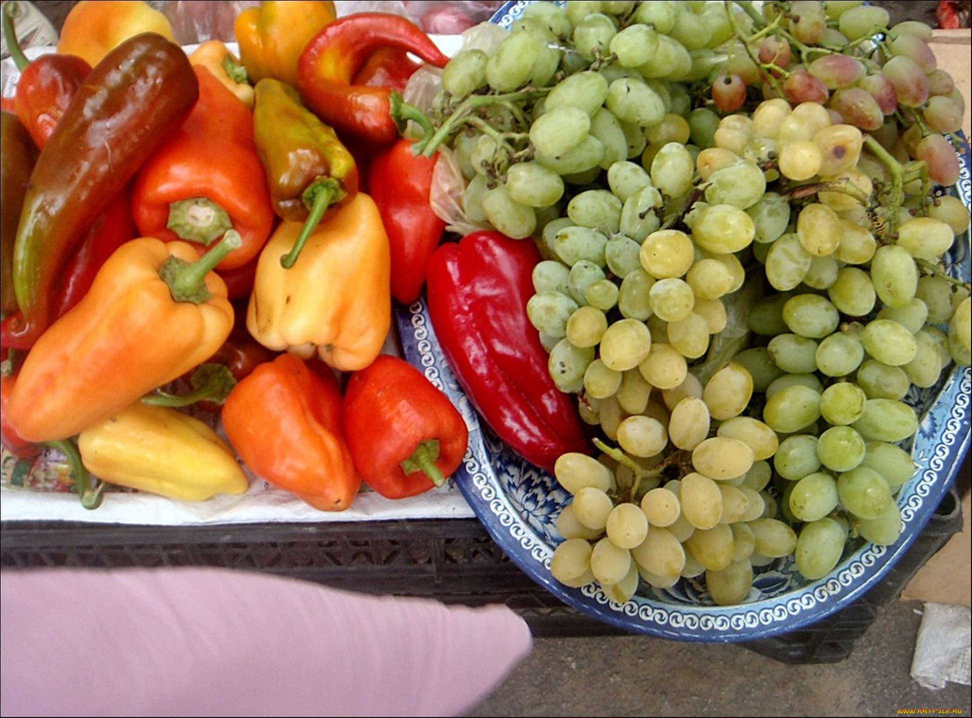 еда, фрукты, , ягоды, виноград, перец