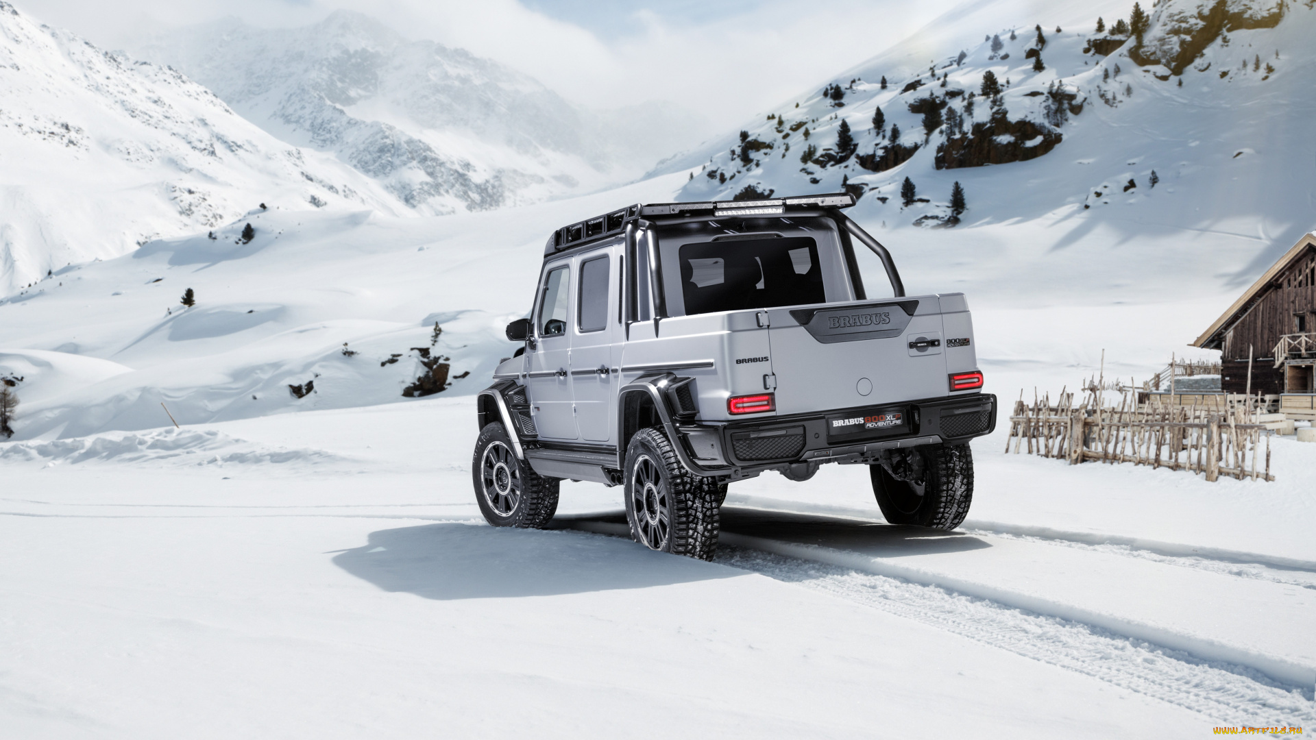 brabus, 800, adventure, xlp, автомобили, brabus, белый, горы, снег