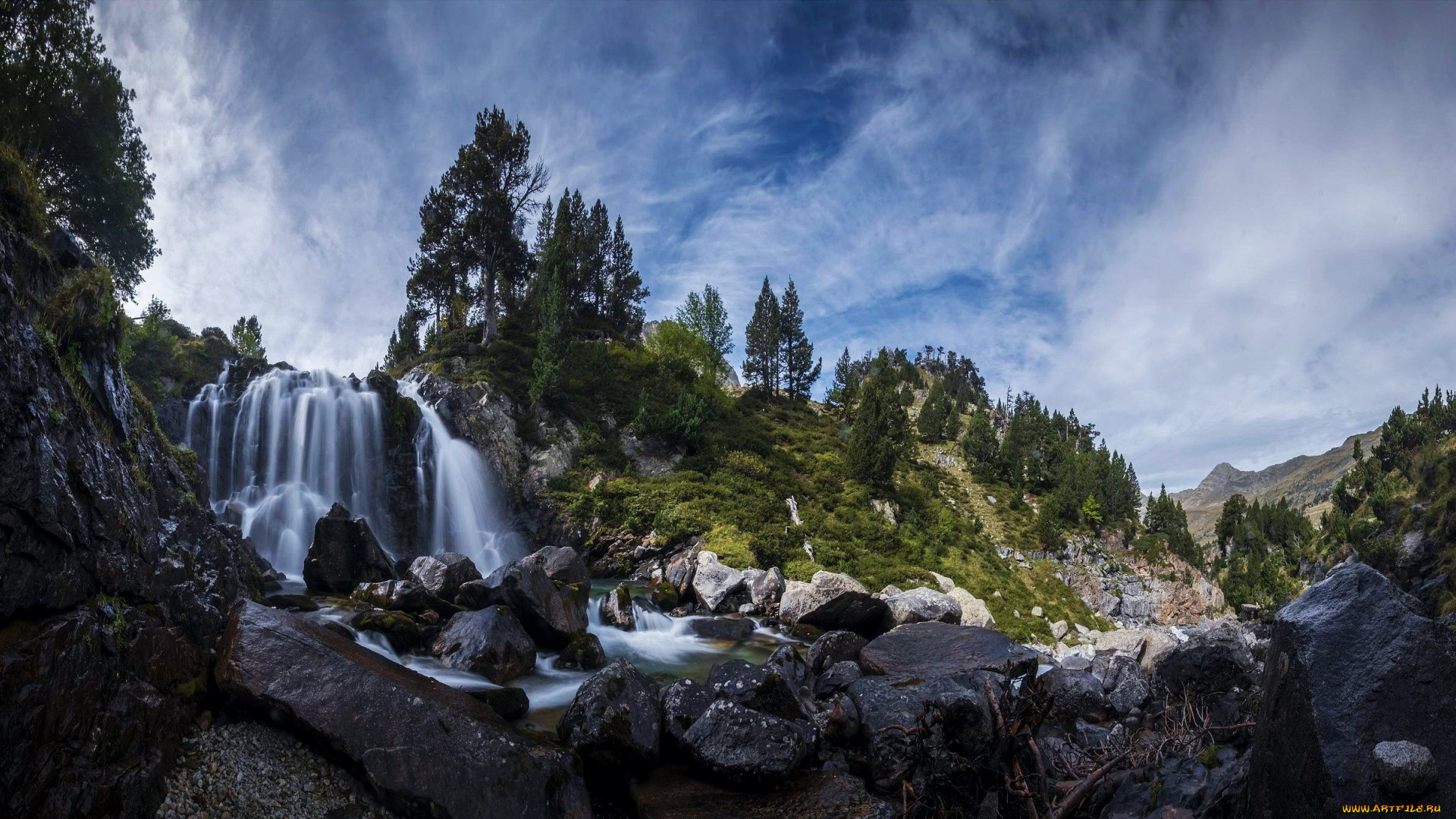 aigualluts, waterfall, aragon, spain, природа, водопады, aigualluts, waterfall