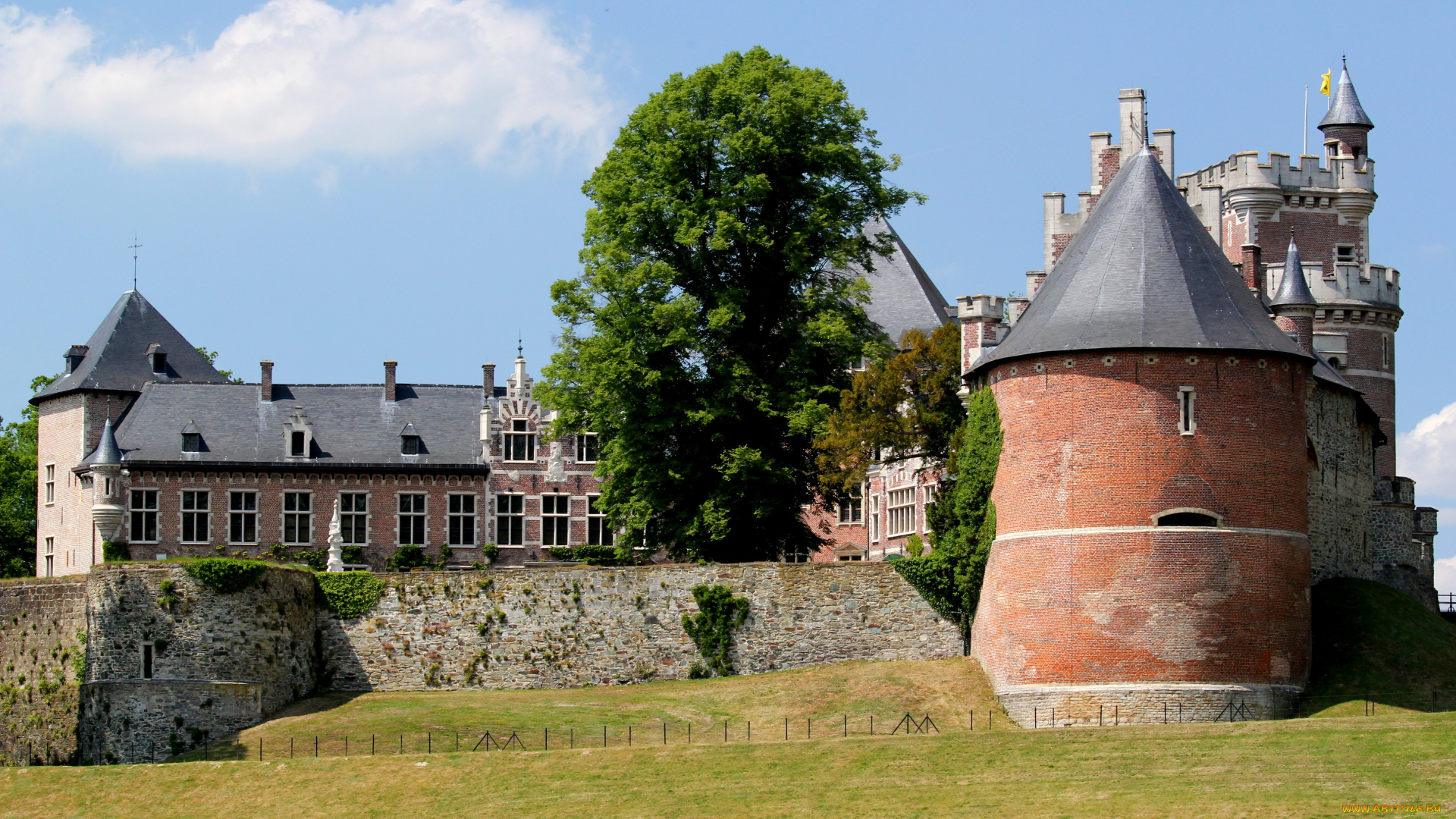 belgium, castle, gaasbeek, города, дворцы, замки, крепости, замок, ландшафт