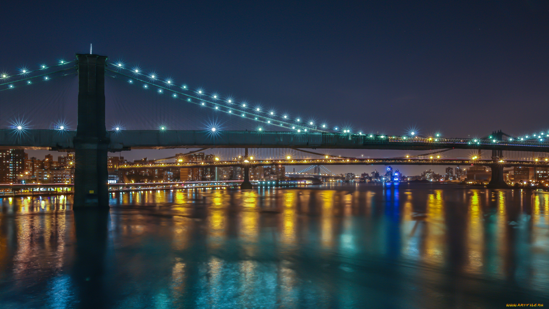 brooklyn, manhattan, bridges, new, york, city, города, нью, йорк, сша, bridge, east, river, бруклинский, мост, манхэттенский