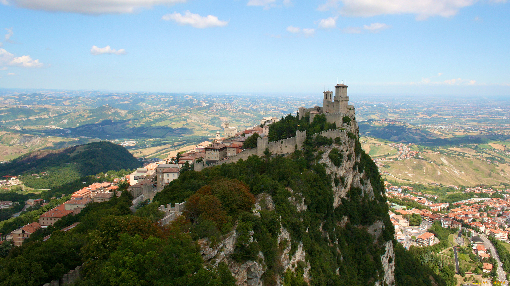 city, of, san, marino, города, столицы, государств, дома, гора, монте-титано, панорама, сан-марино, monte, titano