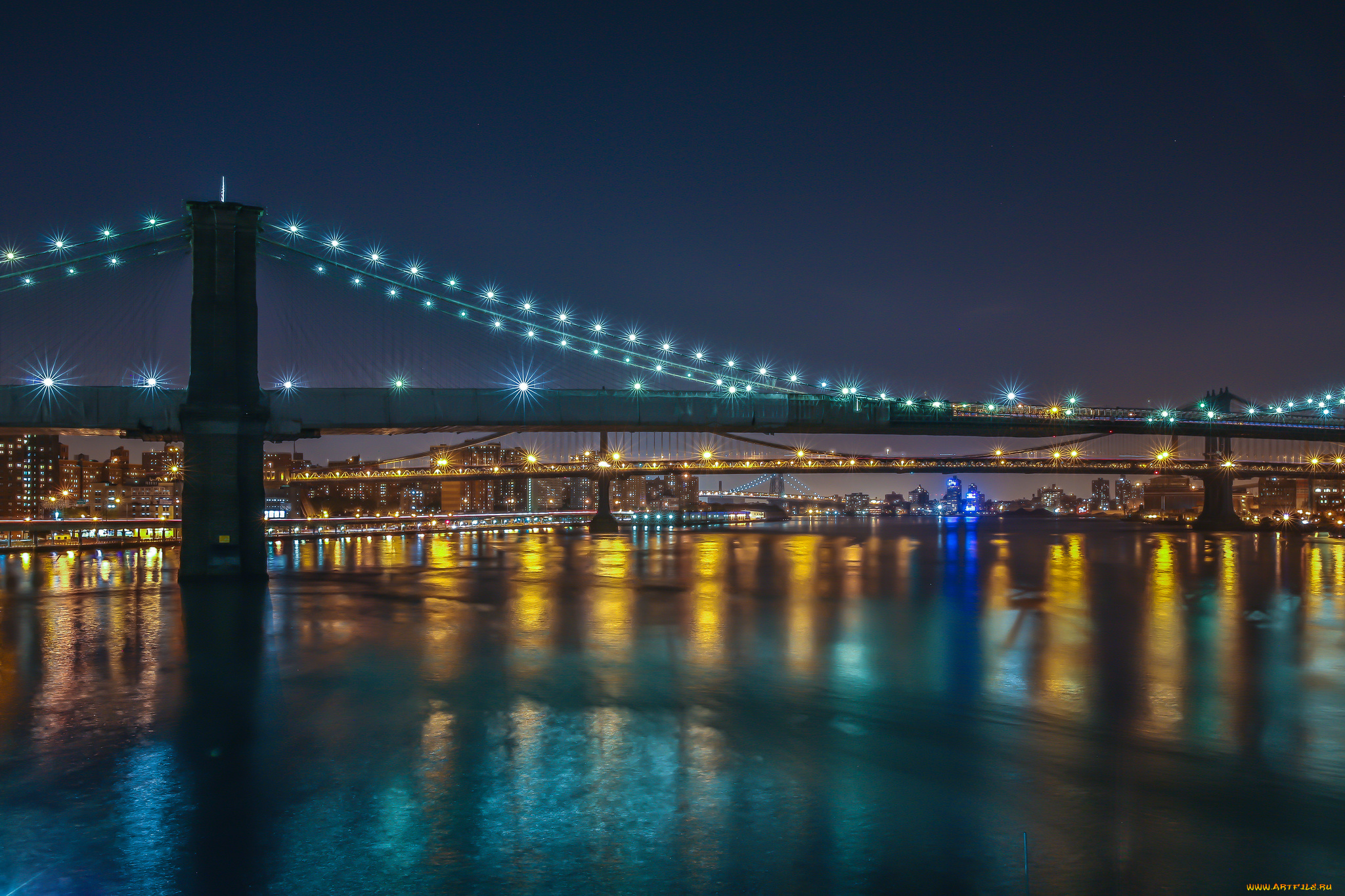 brooklyn, manhattan, bridges, new, york, city, города, нью, йорк, сша, bridge, east, river, бруклинский, мост, манхэттенский