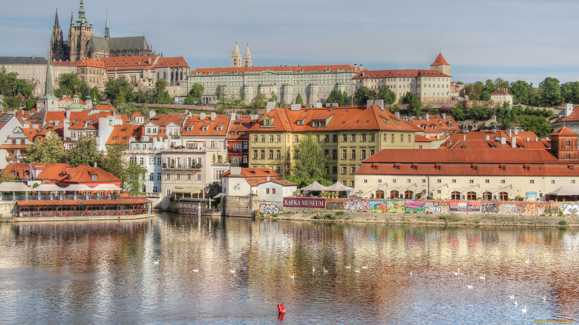 prague, города, прага, , Чехия, панорама, река