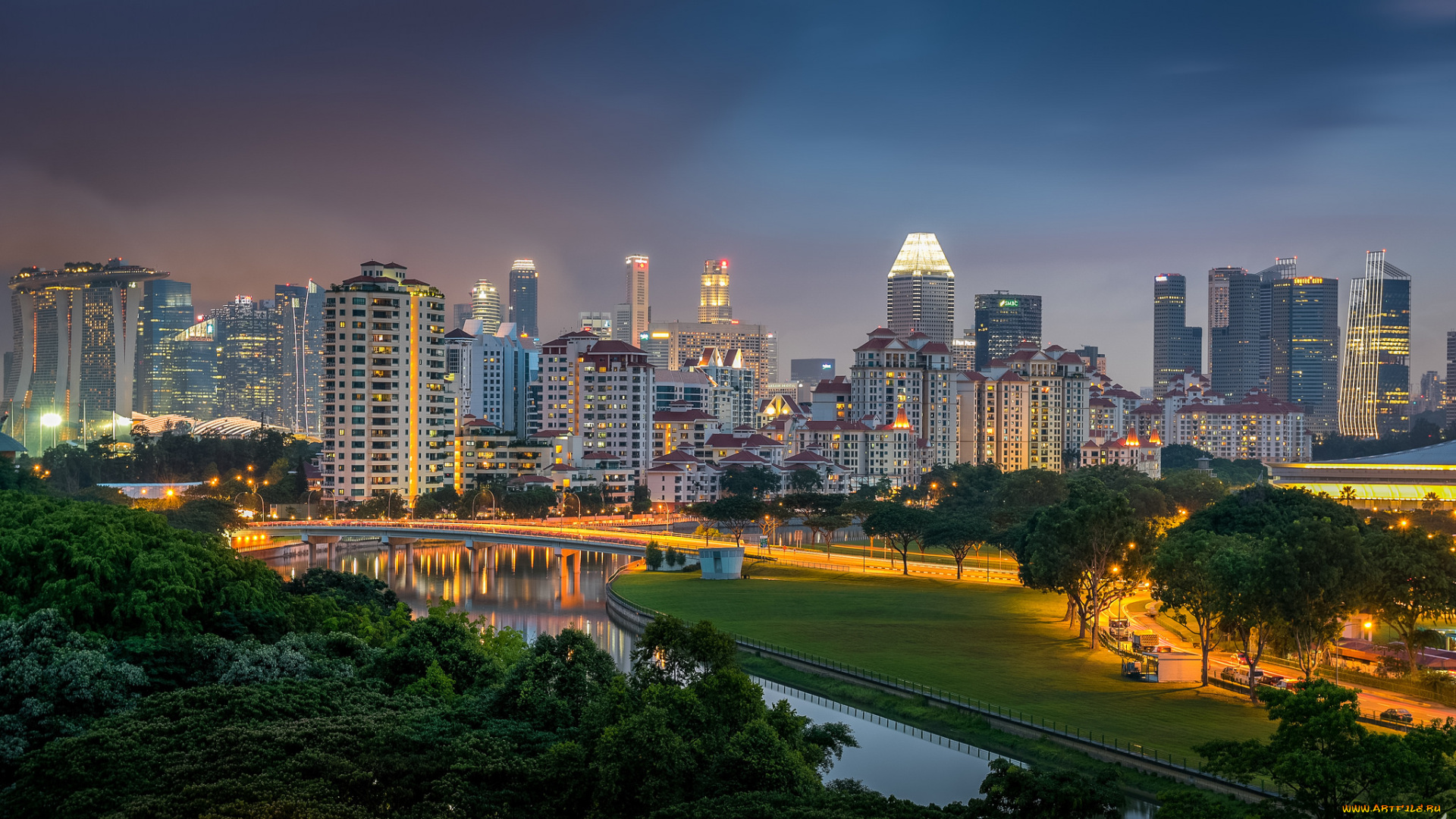 riverside, city, города, -, панорамы, небоскребы, панорама