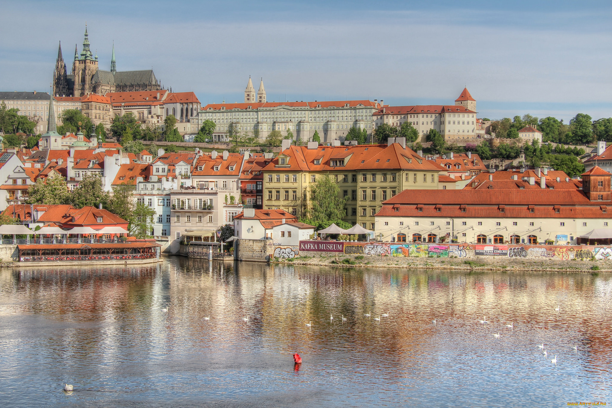 prague, города, прага, , Чехия, панорама, река