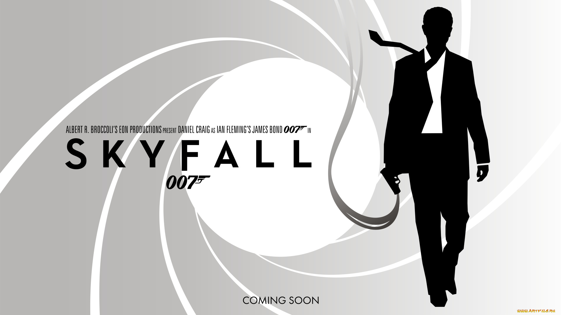 кино, фильмы, 007, , skyfall, силуэт, джеймс, бонд