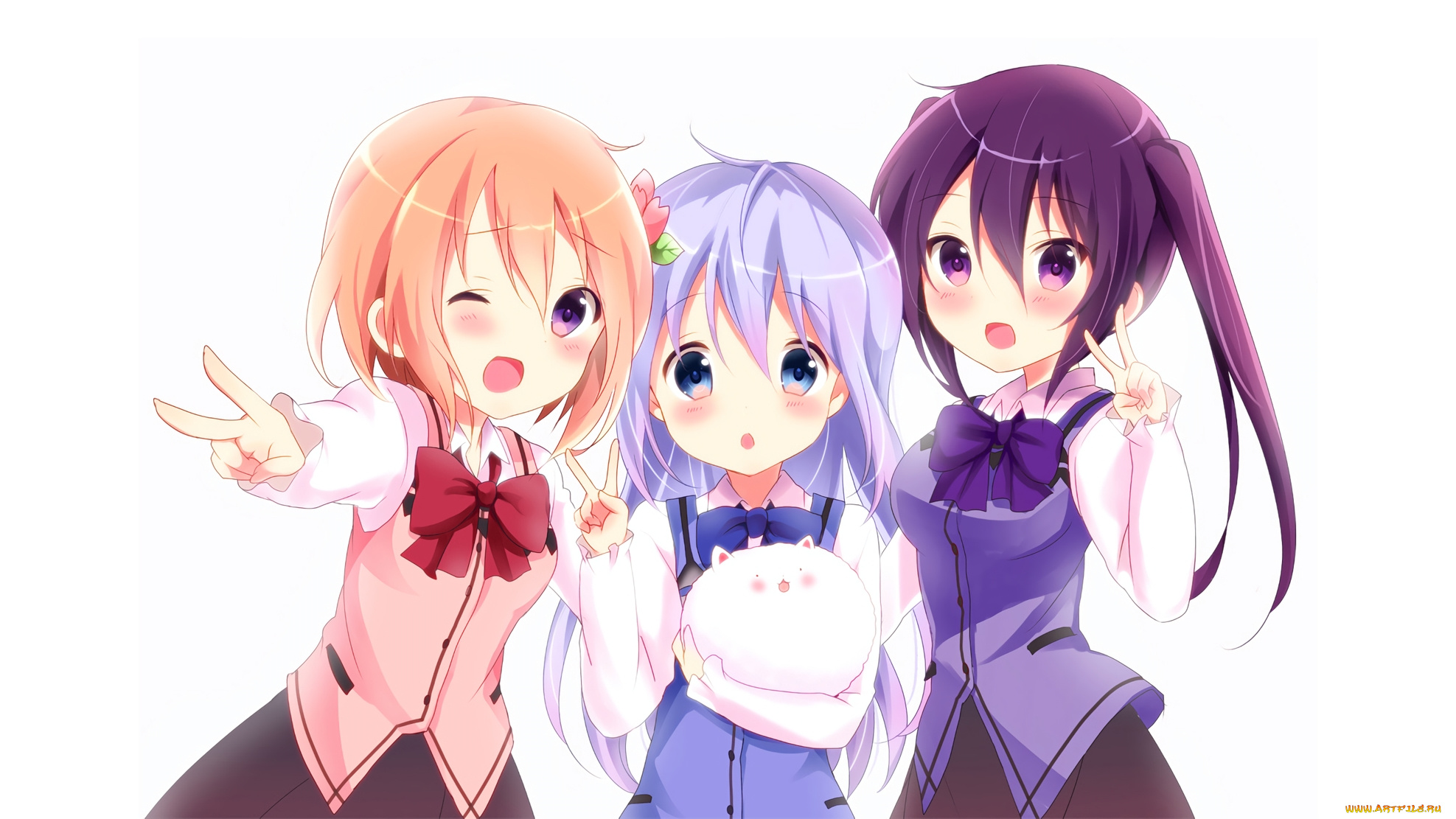 аниме, gochuumon, wa, usagi, desu, ka, кролика, заказывали