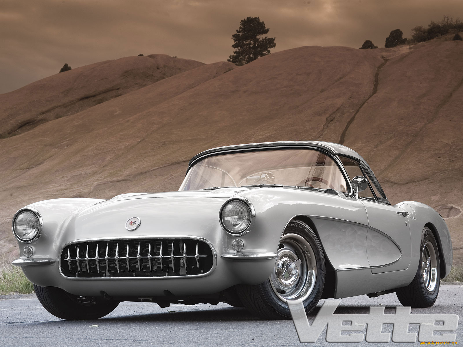 1957, chevrolet, corvette, автомобили