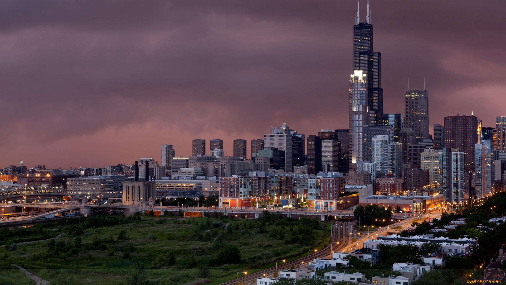 chicago, города, Чикаго, сша, здания