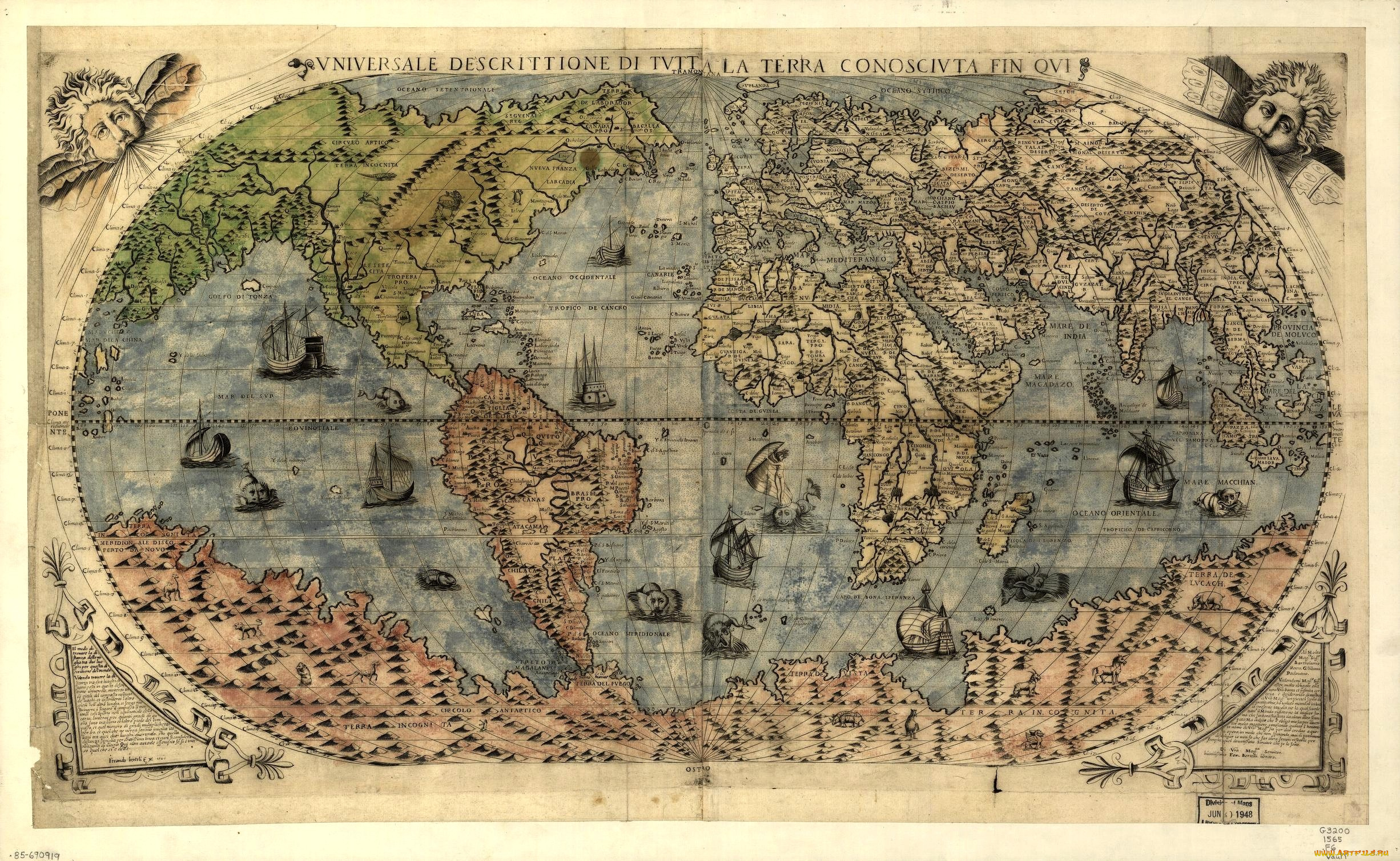 старинная, карта, мира, разное, глобусы, карты, континенты