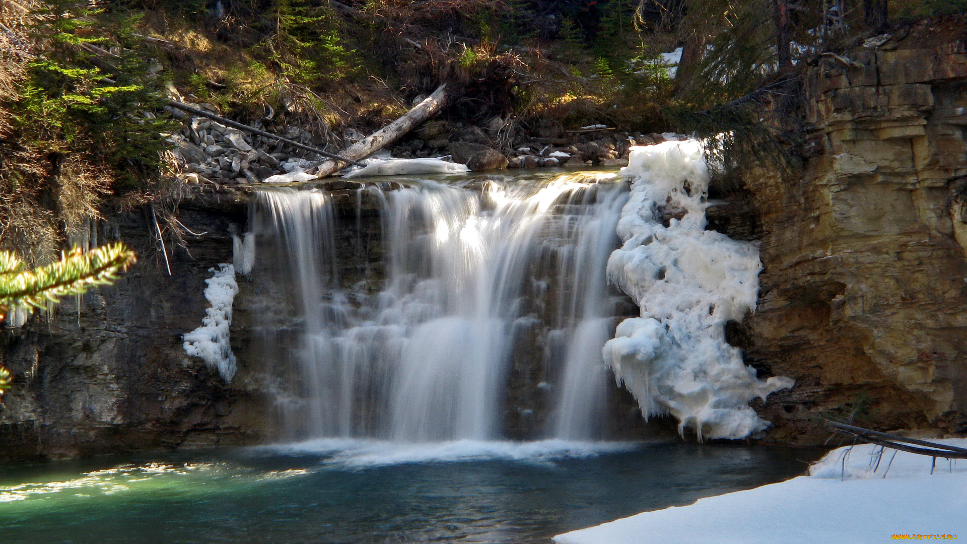 banff, canada, природа, водопады, водопад