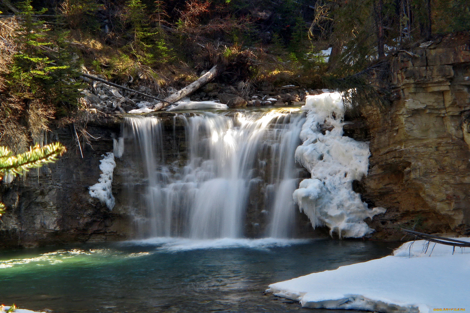 banff, canada, природа, водопады, водопад