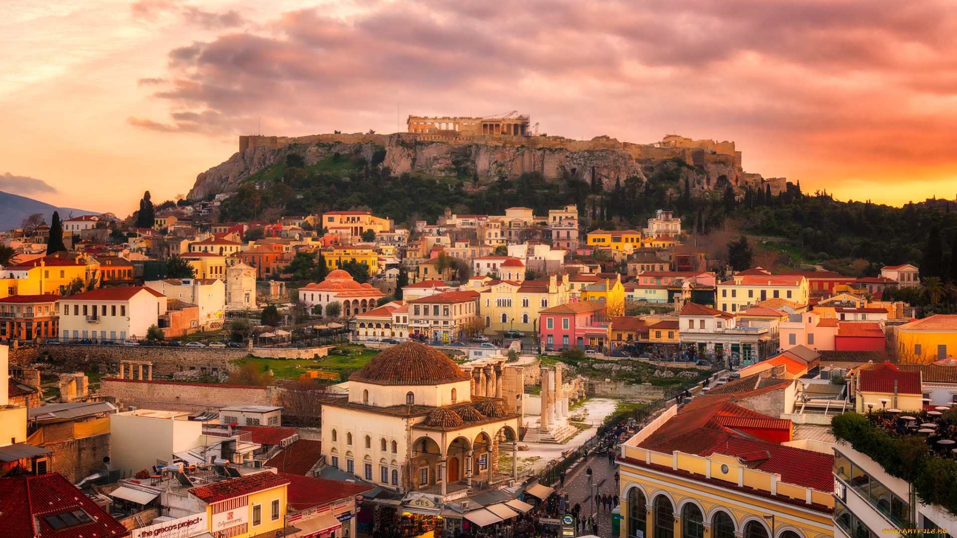 athens, , monastiraki, evenings, города, афины, , греция, панорама