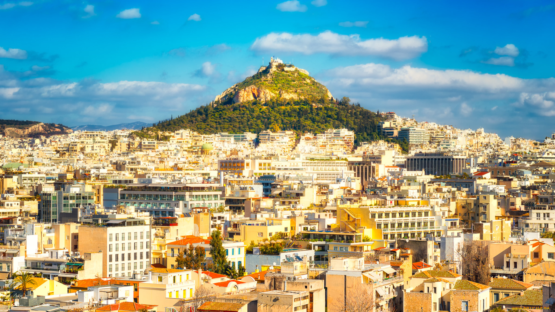 athens, mount, lycabettus, города, афины, , греция, панорама