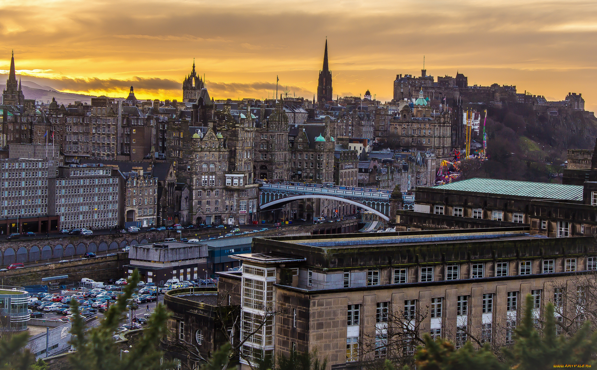 edinburgh, , scotland, города, эдинбург, , шотландия, панорама