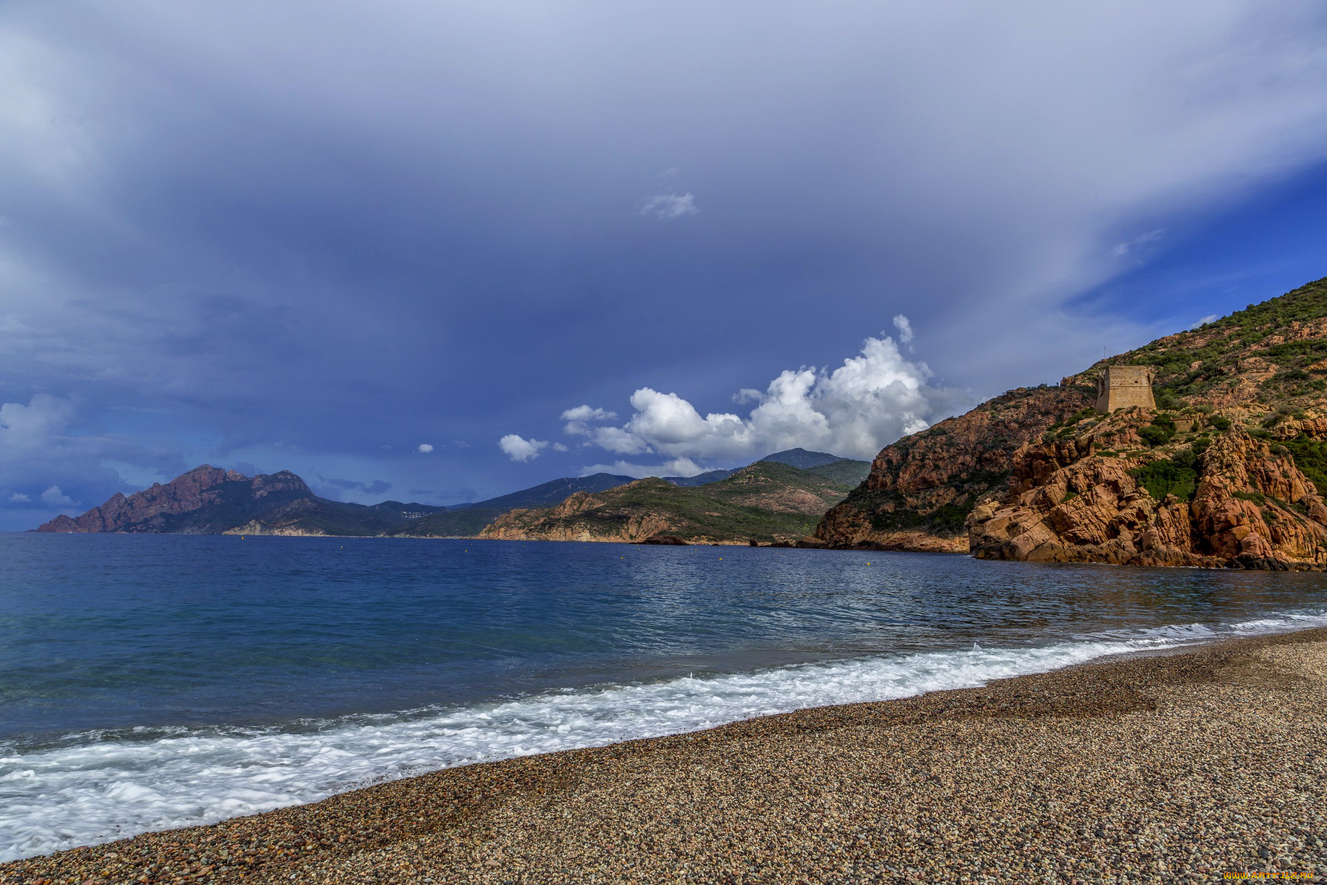 corsica, france, природа, побережье