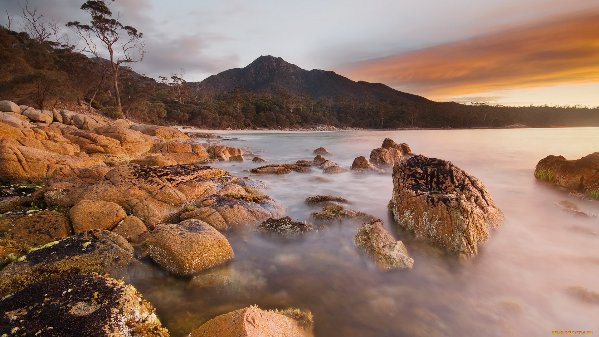 freycinet, national, park, tasmania, australia, природа, побережье, море, горы, берег