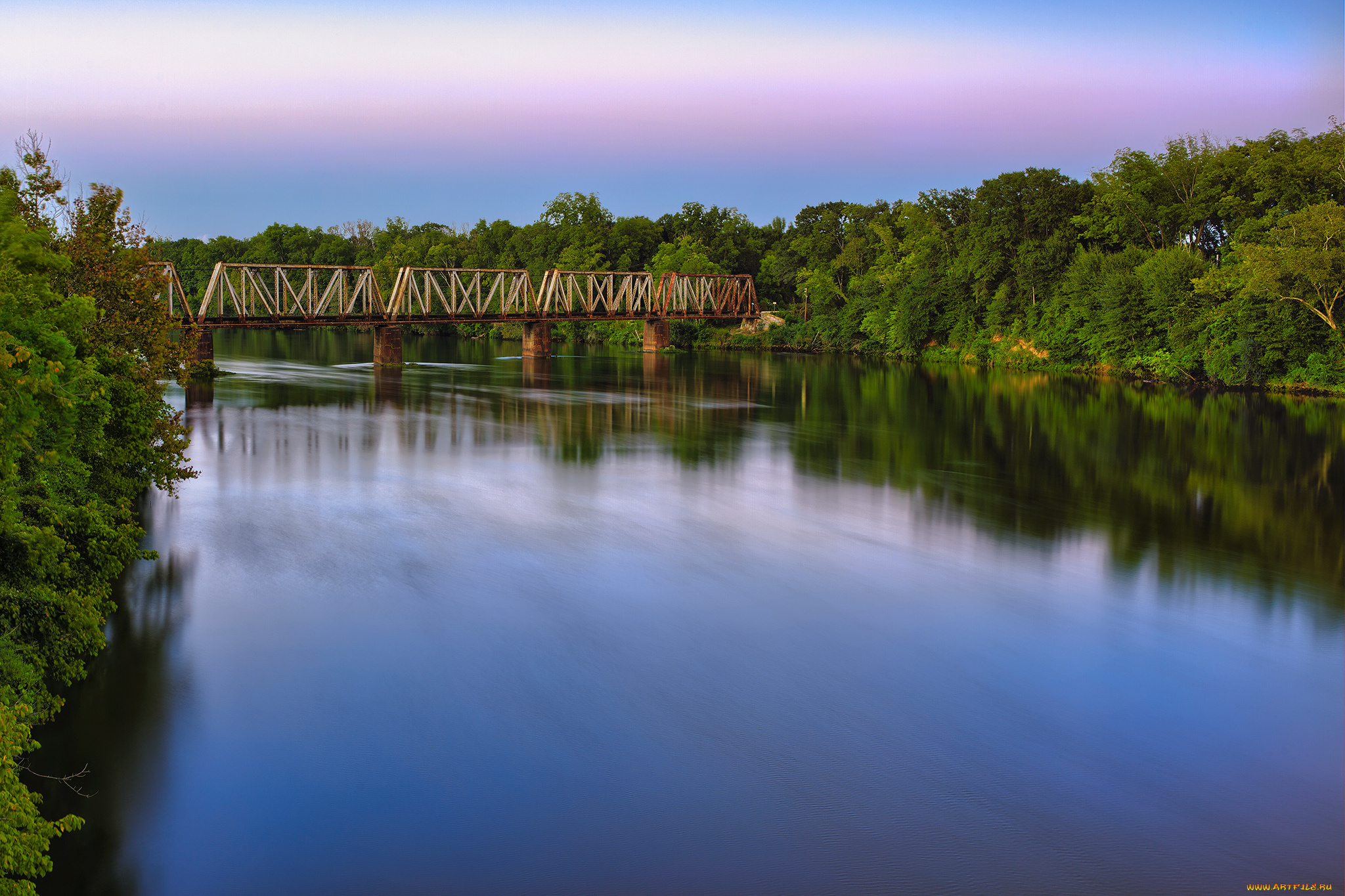 the, chattahoochee, river, природа, реки, озера, река, мост, деревья