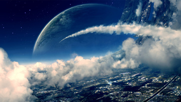 Картинка manipulation космос арт след поверхность планета дымка