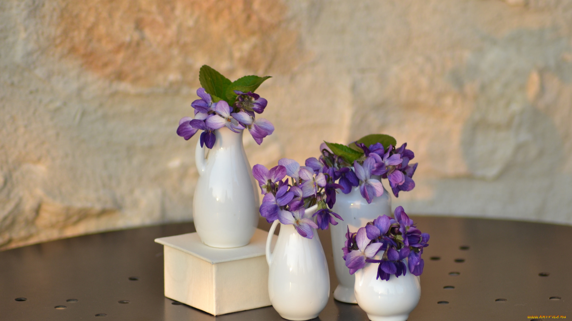 цветы, фиалки, ваза, vase, violet