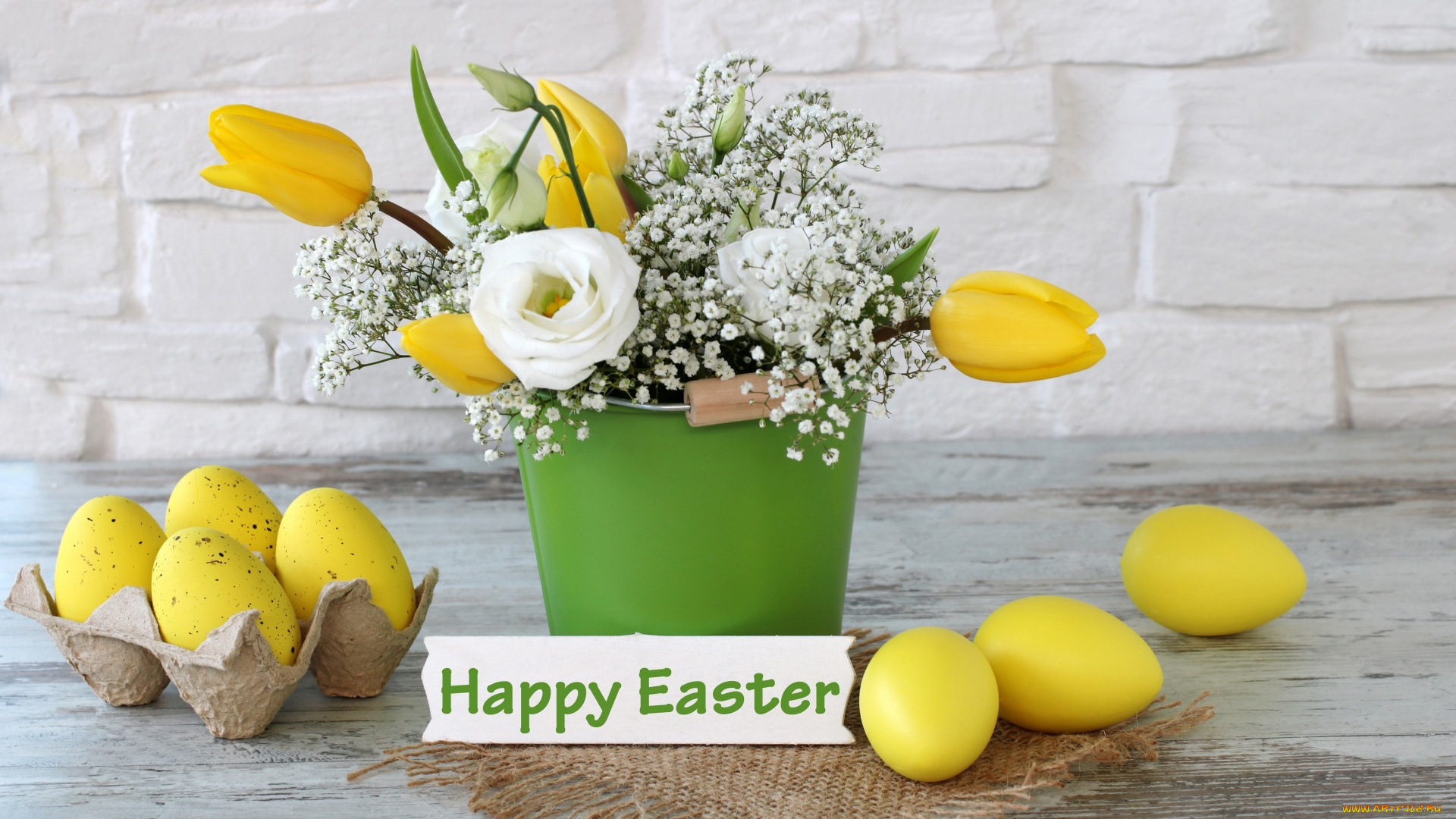 праздничные, пасха, easter, тюльпаны, tulips, букет, праздник, eggs, spring, happy, цветы