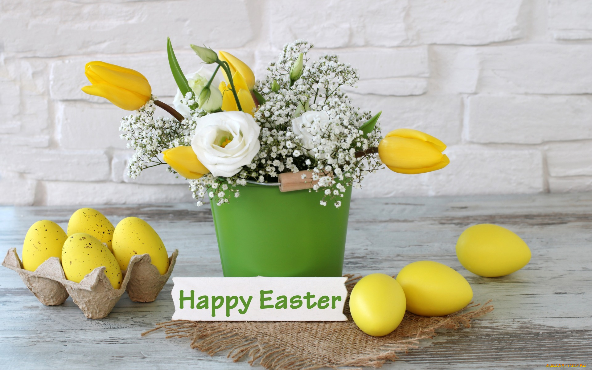 праздничные, пасха, easter, тюльпаны, tulips, букет, праздник, eggs, spring, happy, цветы