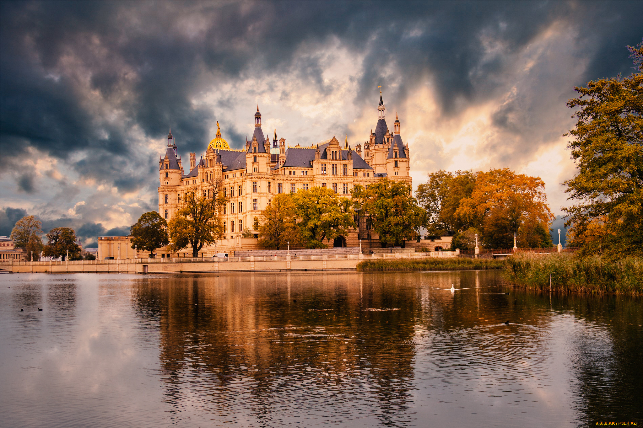 schwerin, -, germany, города, замки, германии, простор