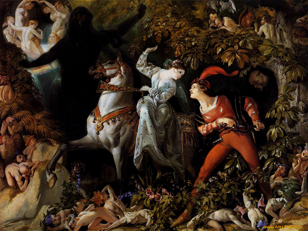 scene, from, undine, рисованные, daniel, maclise