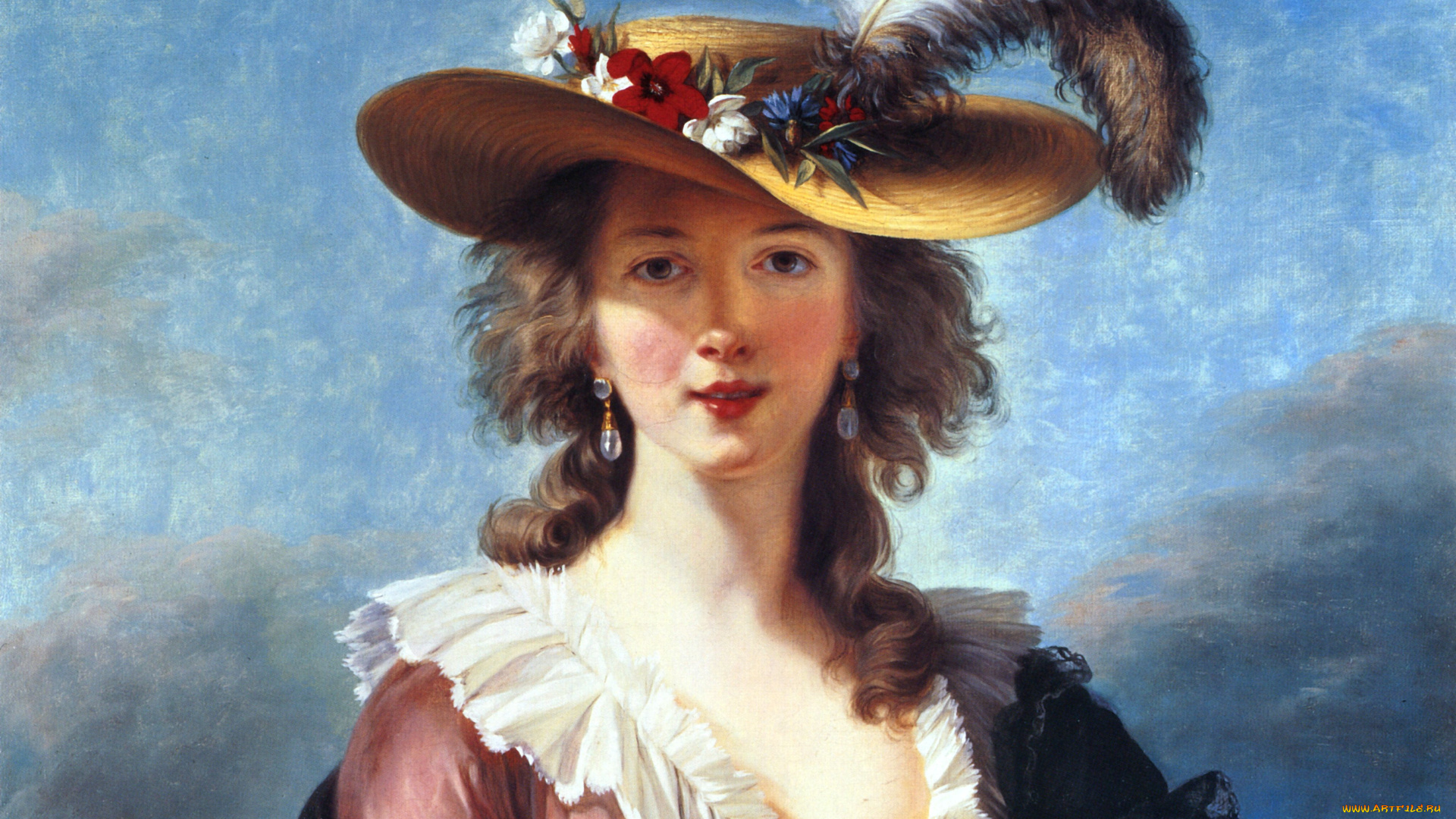 marie, louise, elisabeth, vigee, lebrun, рисованные, le, brun, перо, шляпа