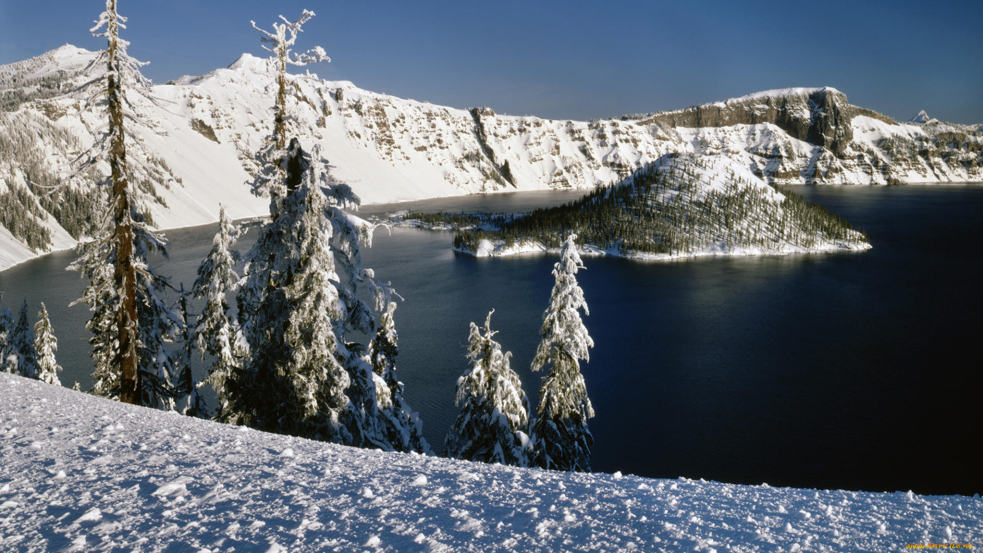 природа, зима, crater, lake