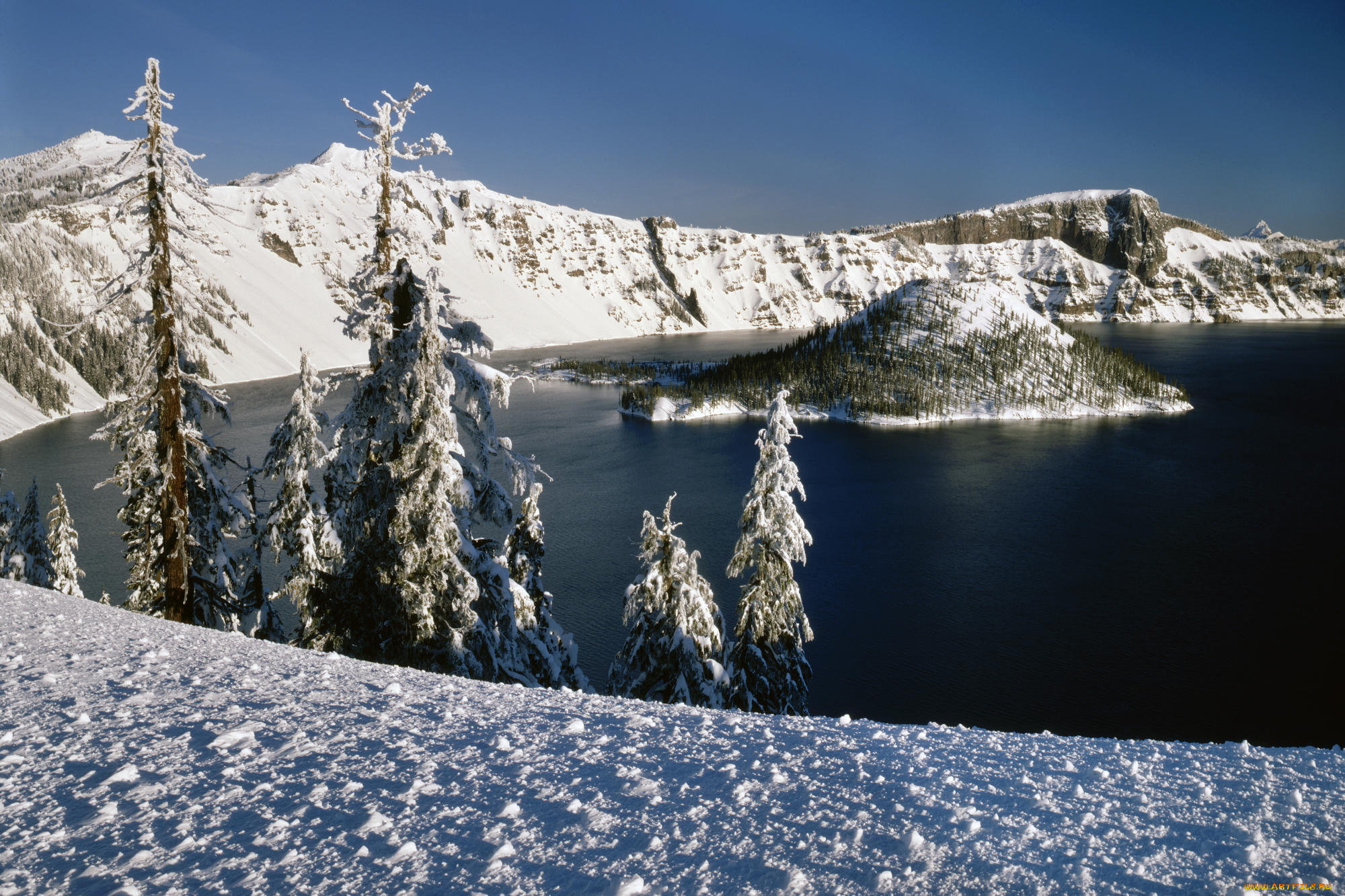 природа, зима, crater, lake