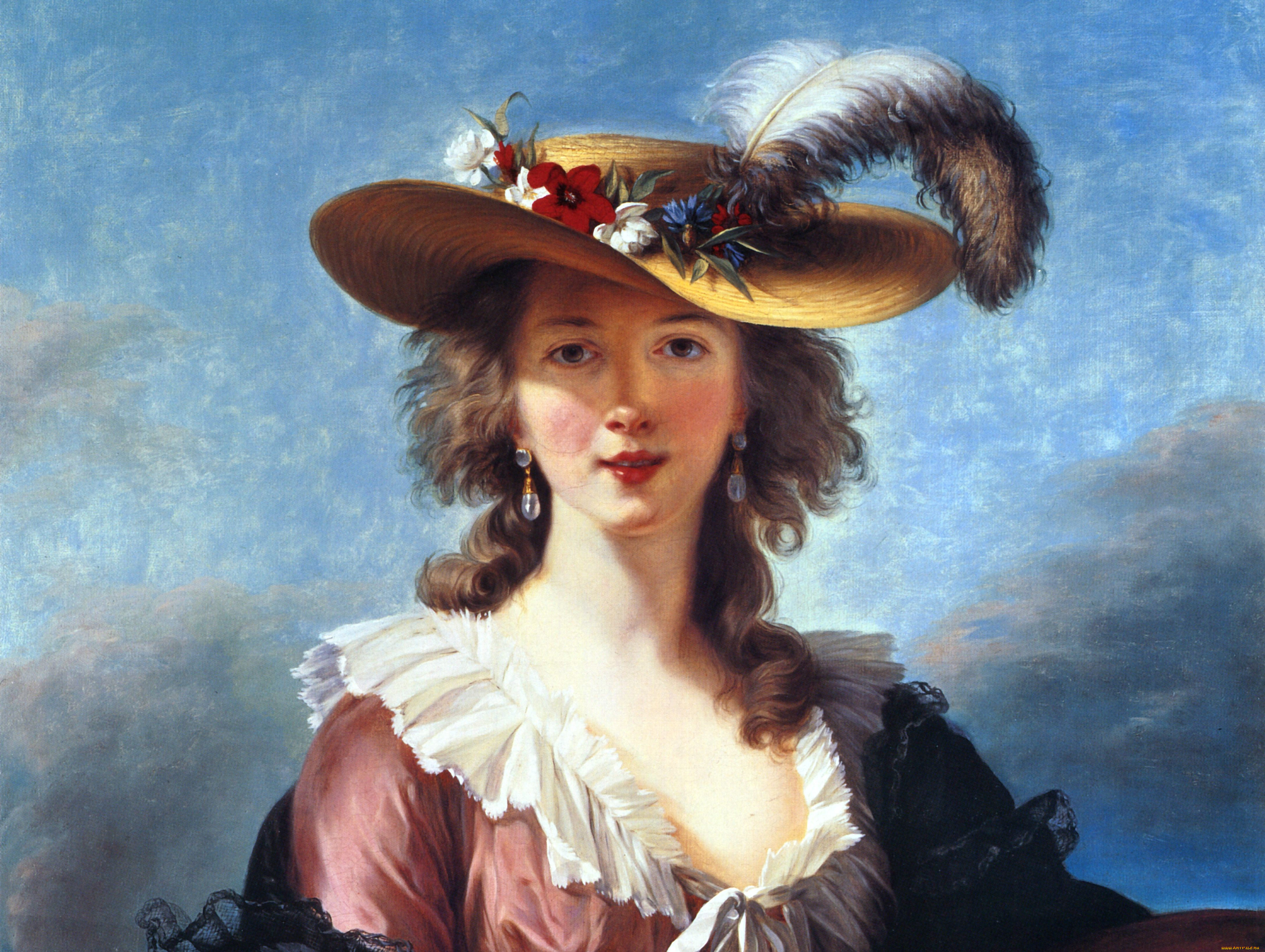 marie, louise, elisabeth, vigee, lebrun, рисованные, le, brun, перо, шляпа