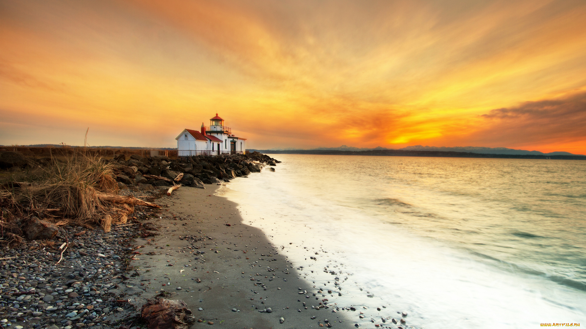 lighthouse, природа, маяки, рассвет, океан, побережье, маяк