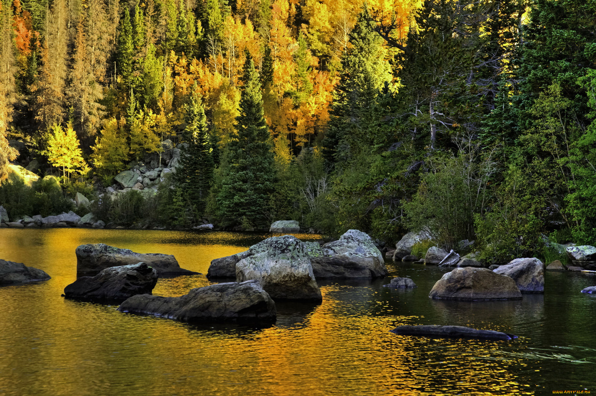 rocky, mountain, national, park, colorado, природа, реки, озера, горы, река, камни