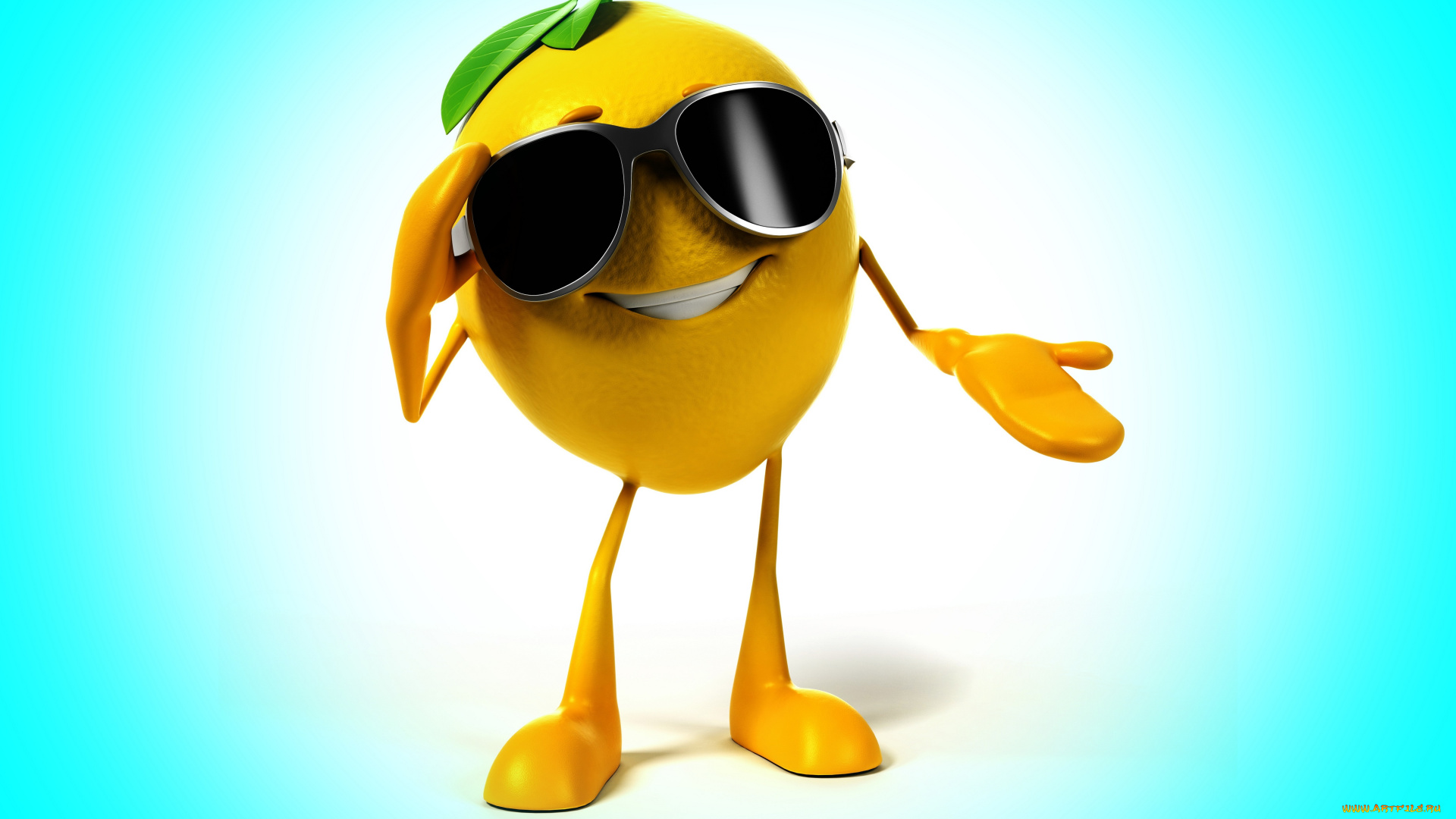 3д, графика, юмор, , humor, очки, улыбка, лимон, фон, glasses, smile, lemon, background